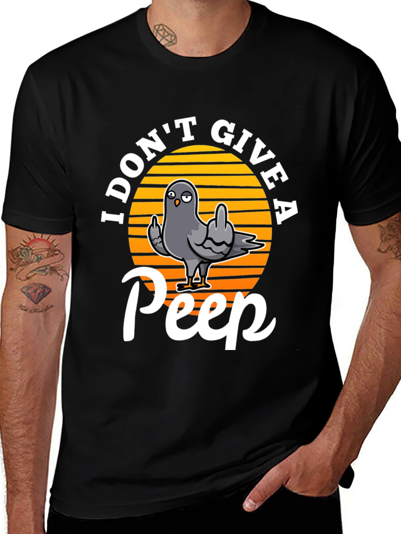 Variant 26 of I Don't Give A Peep Graphic Tee - Funny Pigeon Shirt