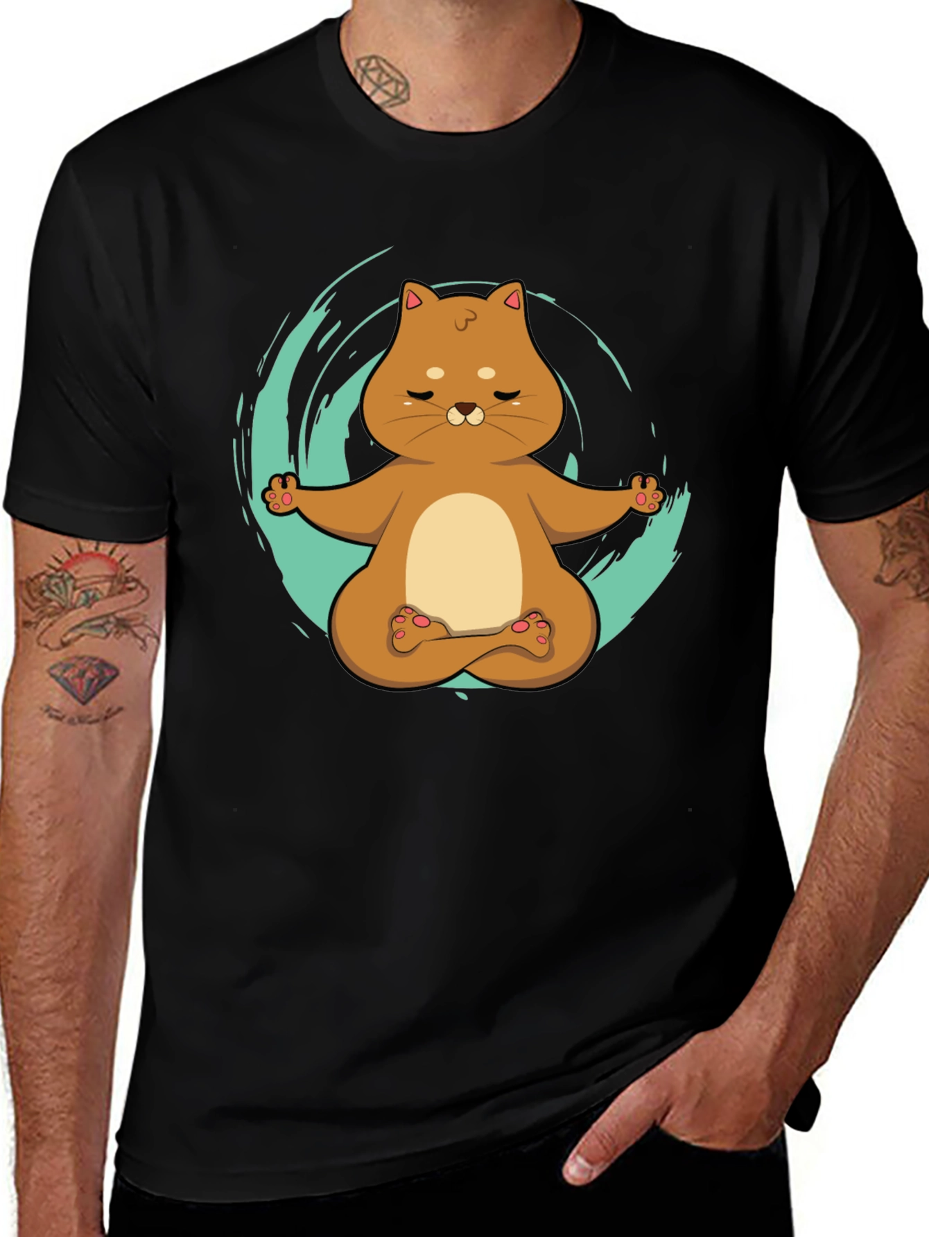 Variant 10 of Yoga Cat T-Shirt - Meditating Kitten Design