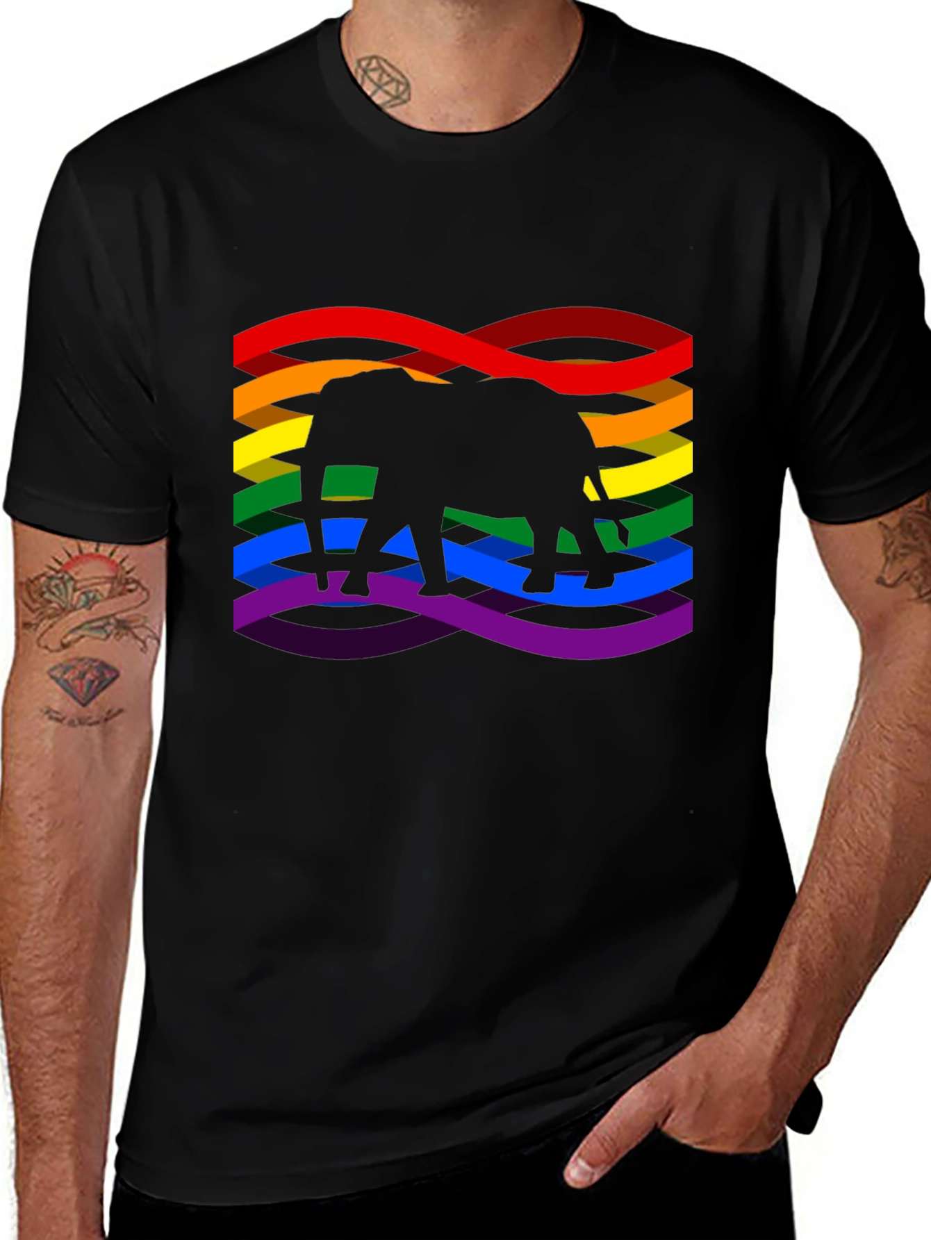 Variant 15 of Rainbow Elephant Graphic Tee - Pride Shirt