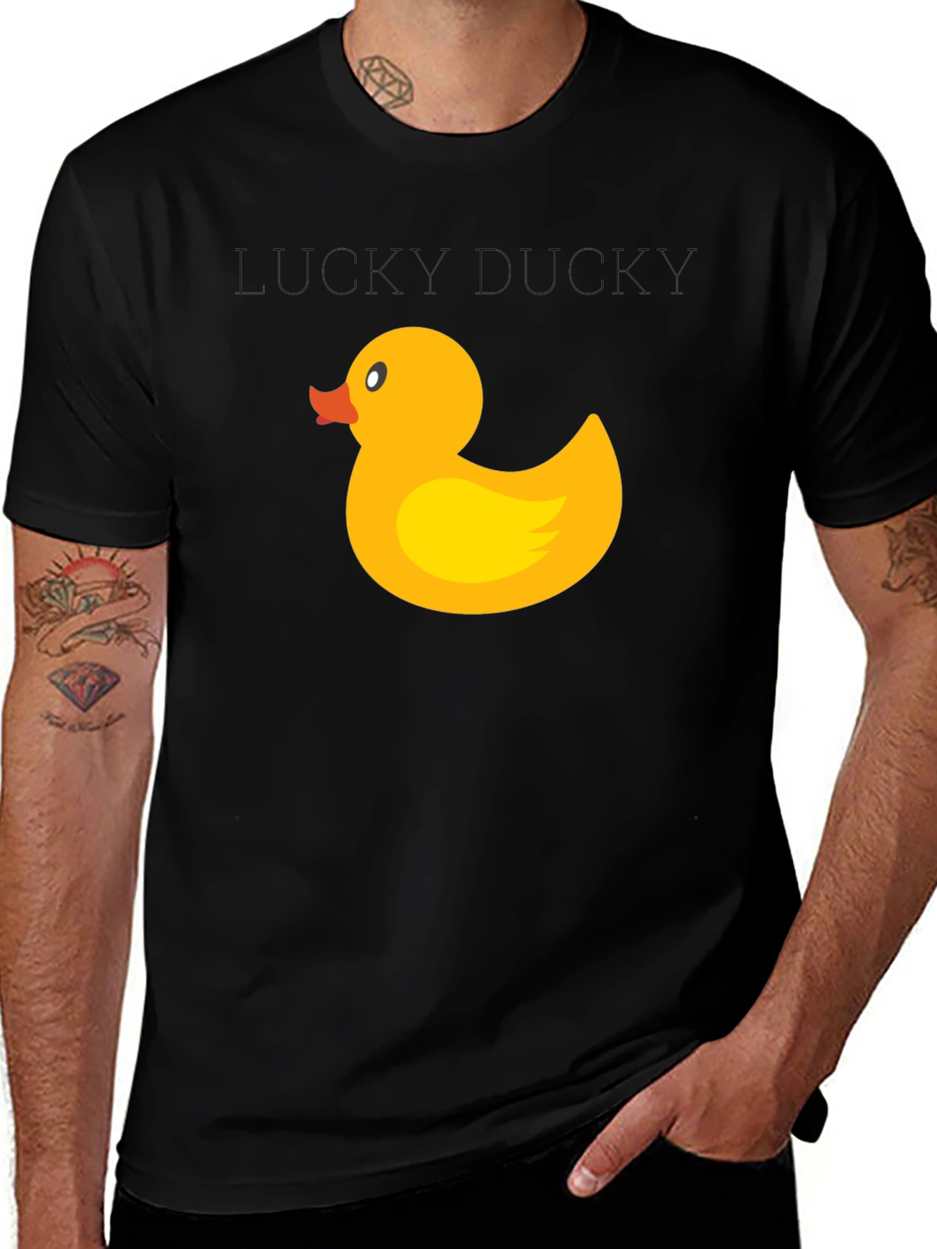 Variant 21 of Lucky Ducky Black Graphic T-Shirt