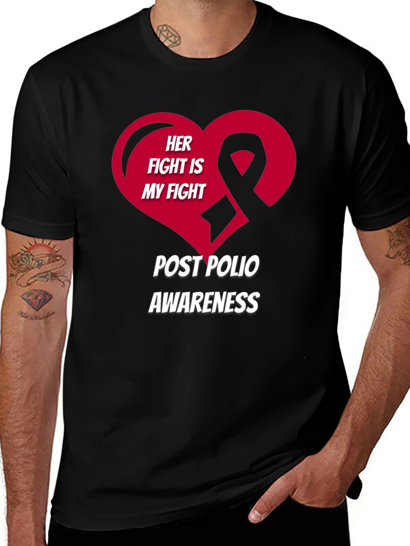 Post Polio Awareness T-Shirt - Her Fight Is My Fight