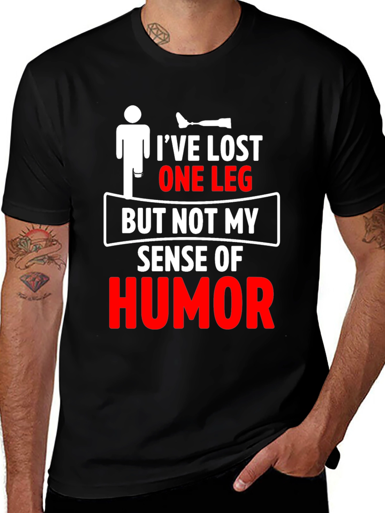 Variant 10 of Humorous Amputee T-Shirt - I've Lost One Leg