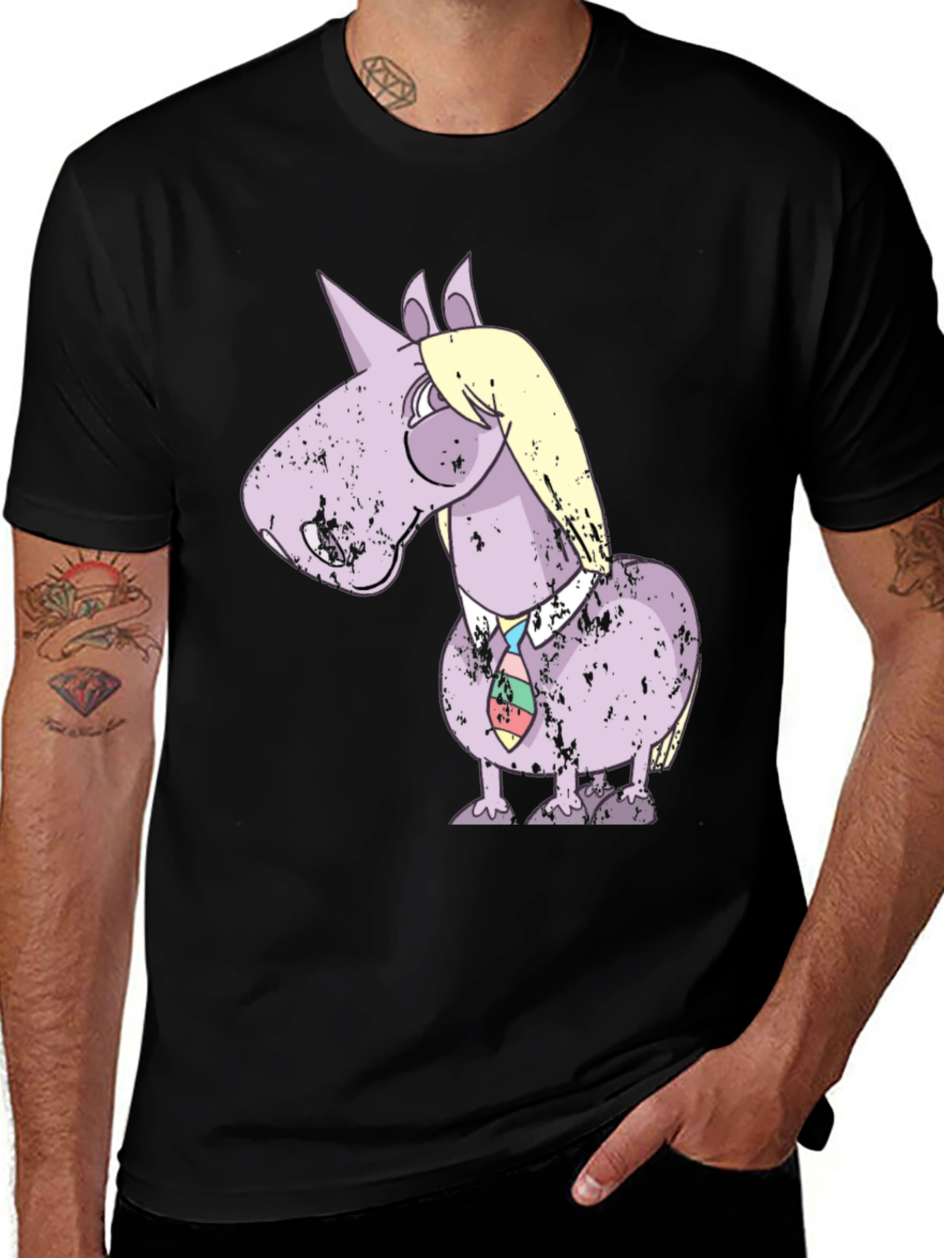Variant 4 of Funny Horse Cartoon Graphic T-Shirt