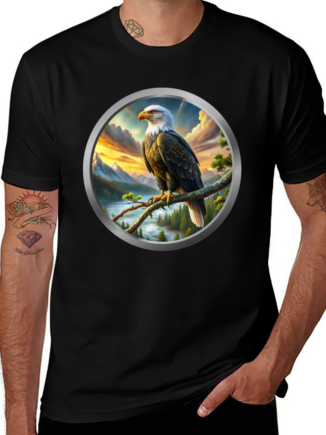 Variant 21 of Eagle Graphic Tee - Nature Inspired Design