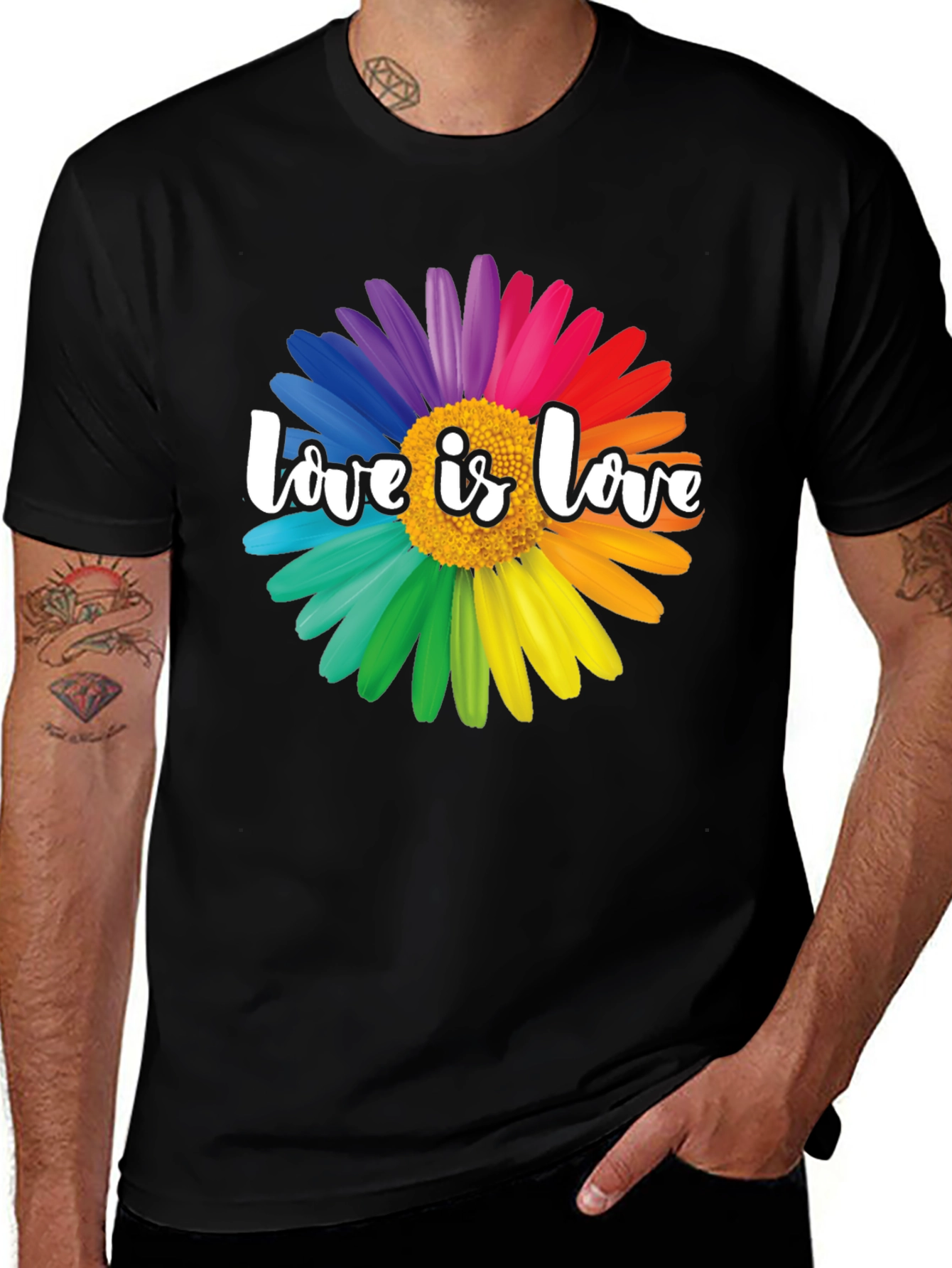 Variant 25 of Love is Love Rainbow Flower Graphic T-Shirt