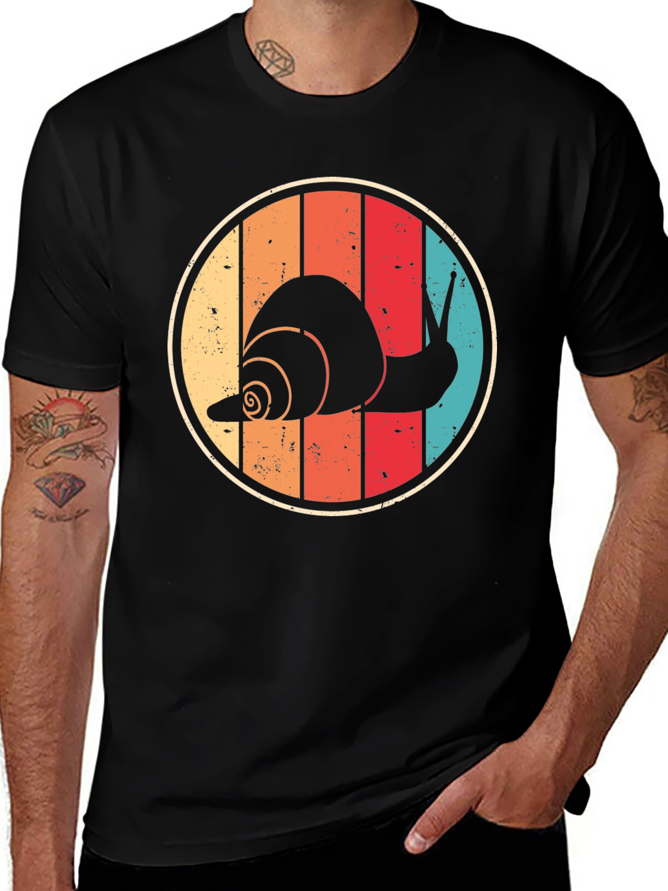Variant 29 of Retro Snail Graphic Tee - Vintage Style Comfort
