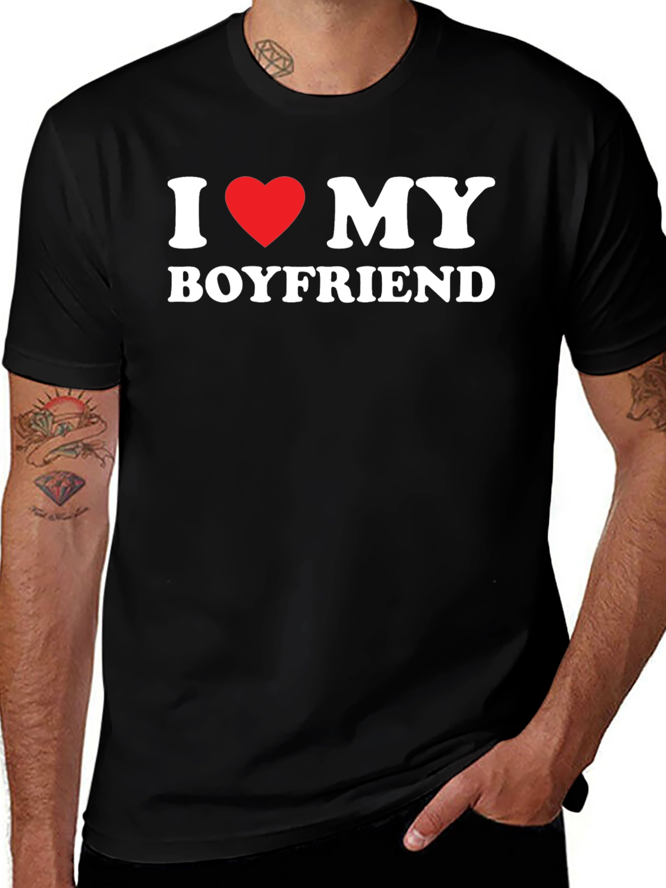 I Heart My Boyfriend Graphic Tee - Black