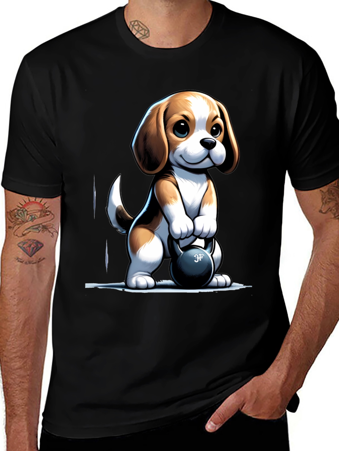 Variant 23 of Beagle Lifting Kettlebell T-Shirt