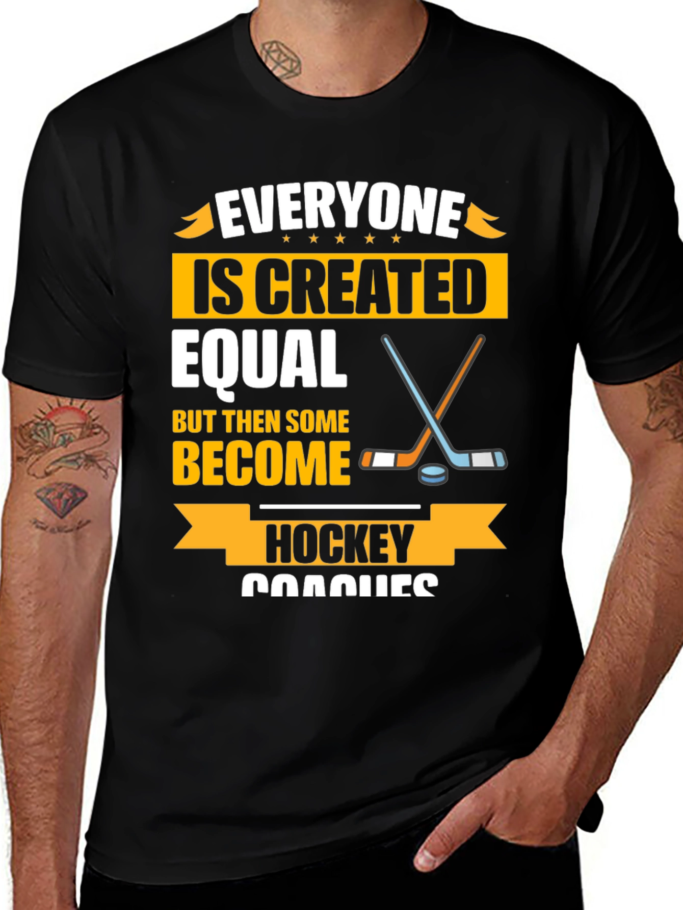 Variant 10 of Everyone Is Created Equal Hockey Coaches T-Shirt