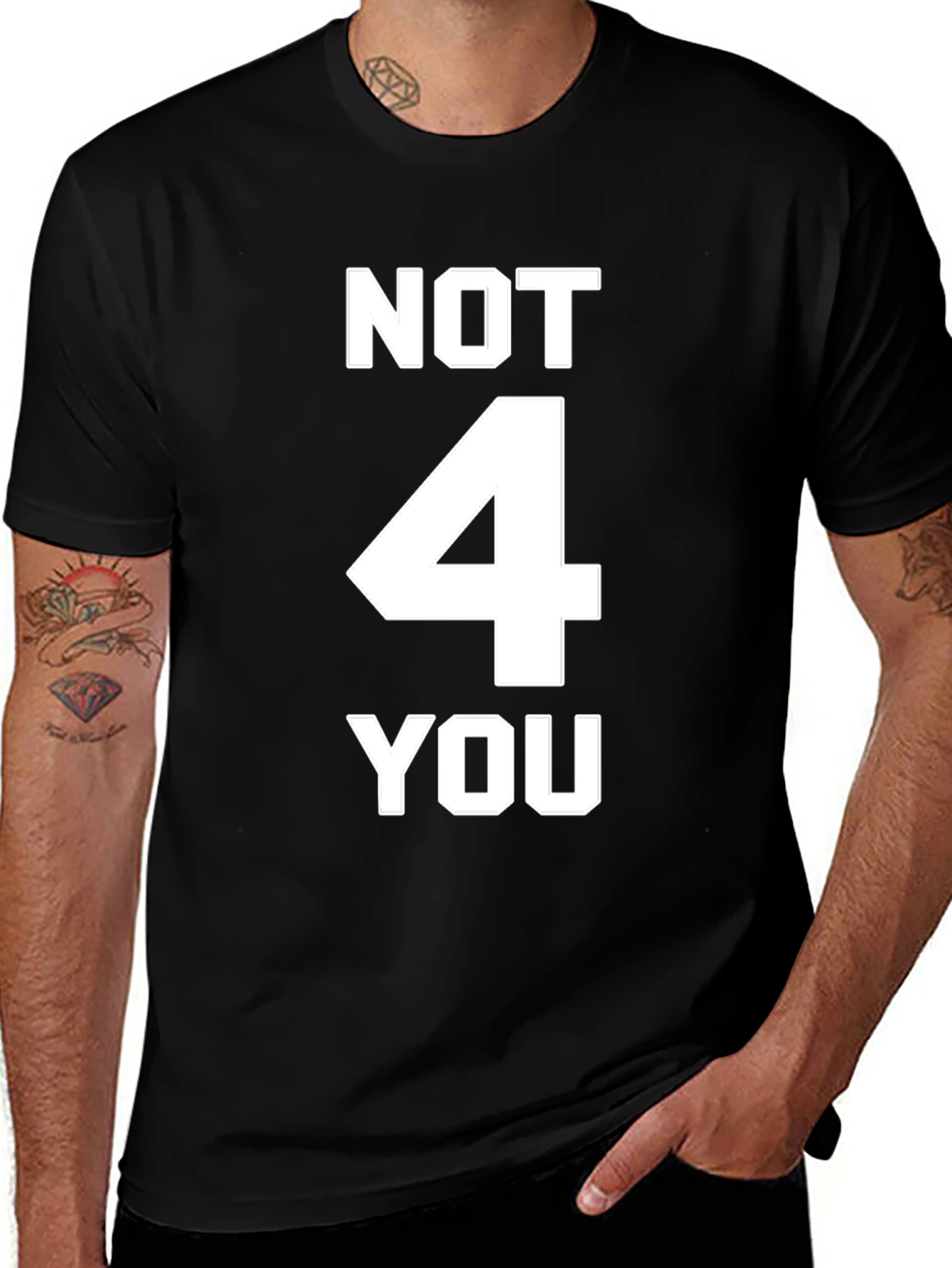 Variant 30 of Not 4 You Graphic Tee - Black Cotton Blend T-Shirt