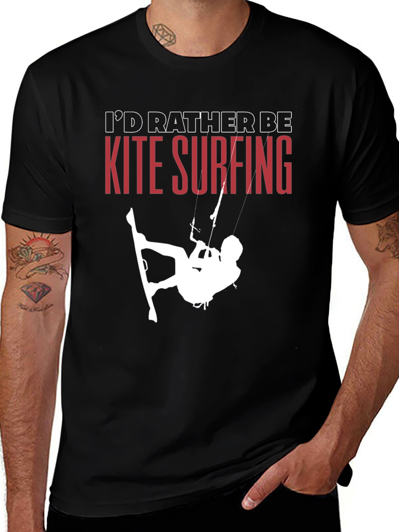 Variant 20 of Kite Surfing T-Shirt - I'd Rather Be Surfing Tee
