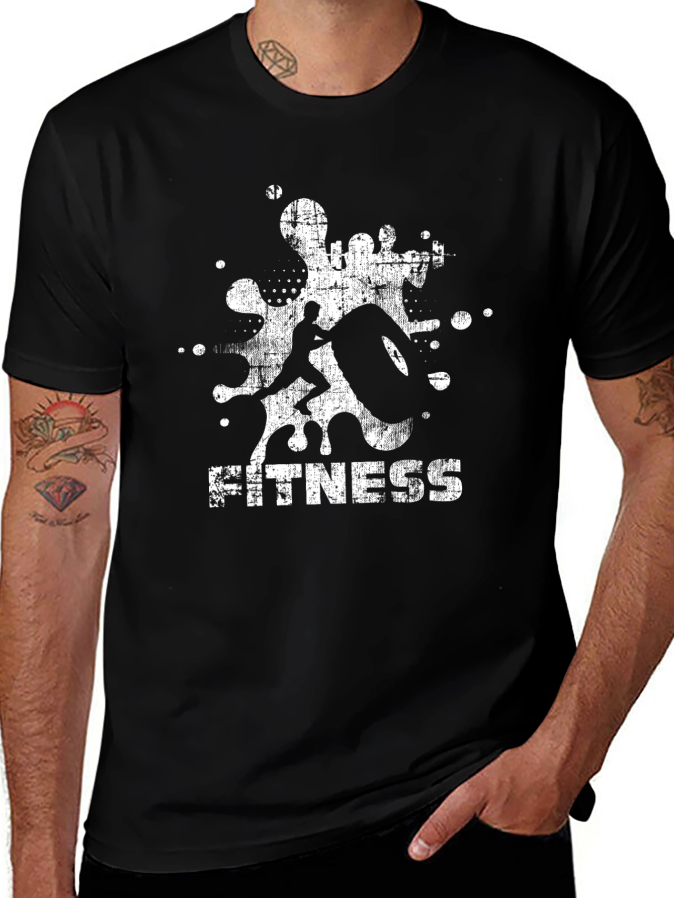 Variant 15 of Fitness T-Shirt Black with Graphic Print