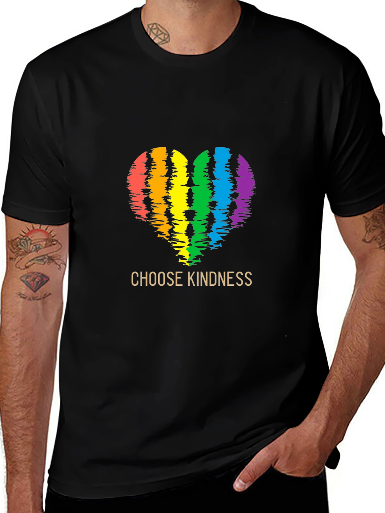 Variant 20 of Choose Kindness Rainbow Heart T-Shirt
