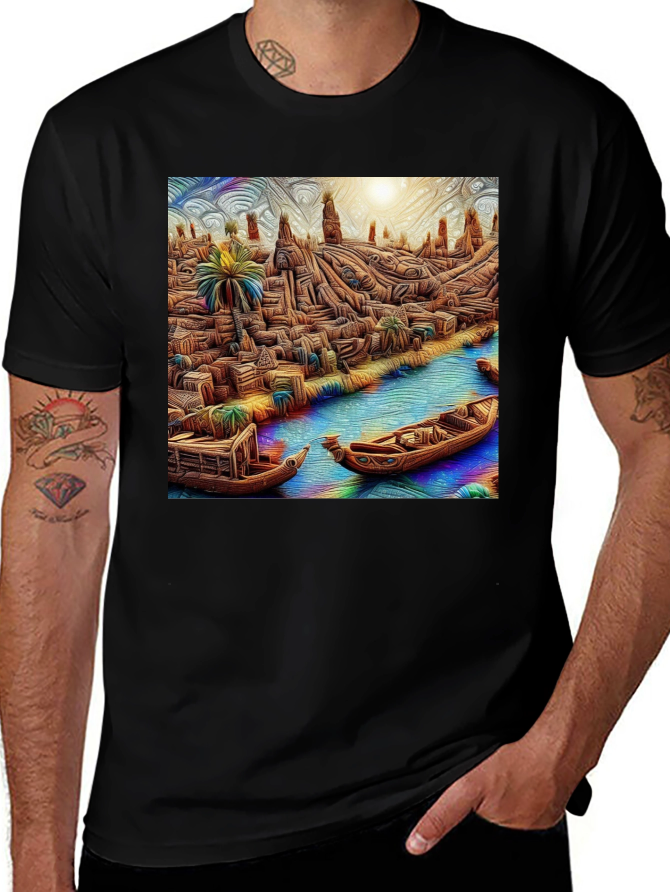 Variant 7 of Ancient Egypt River Art T-Shirt