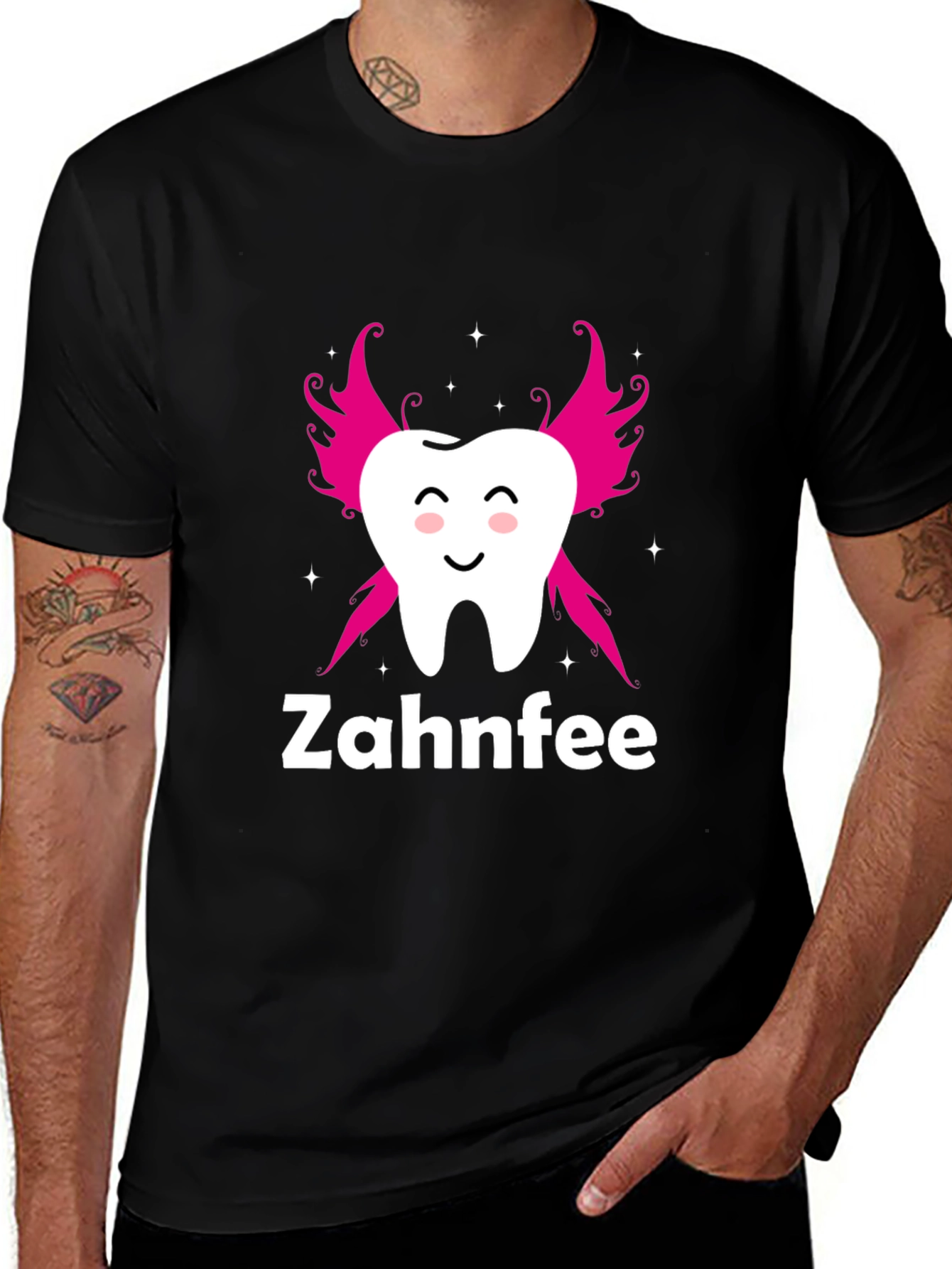 Zahnfee Tooth Fairy Graphic Tee - Black