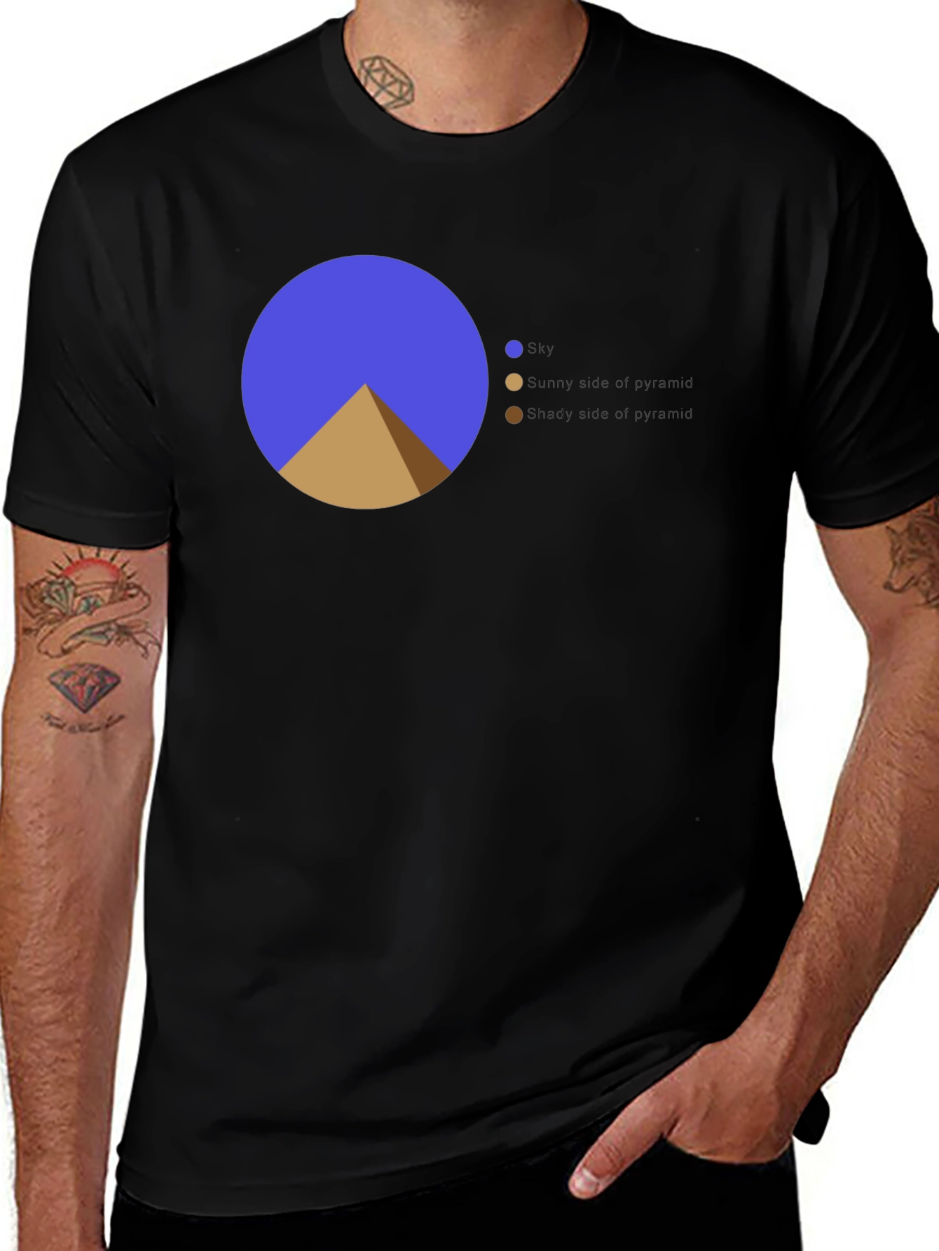 Variant 13 of Pyramid Pie Chart T-Shirt - Funny Data Tee