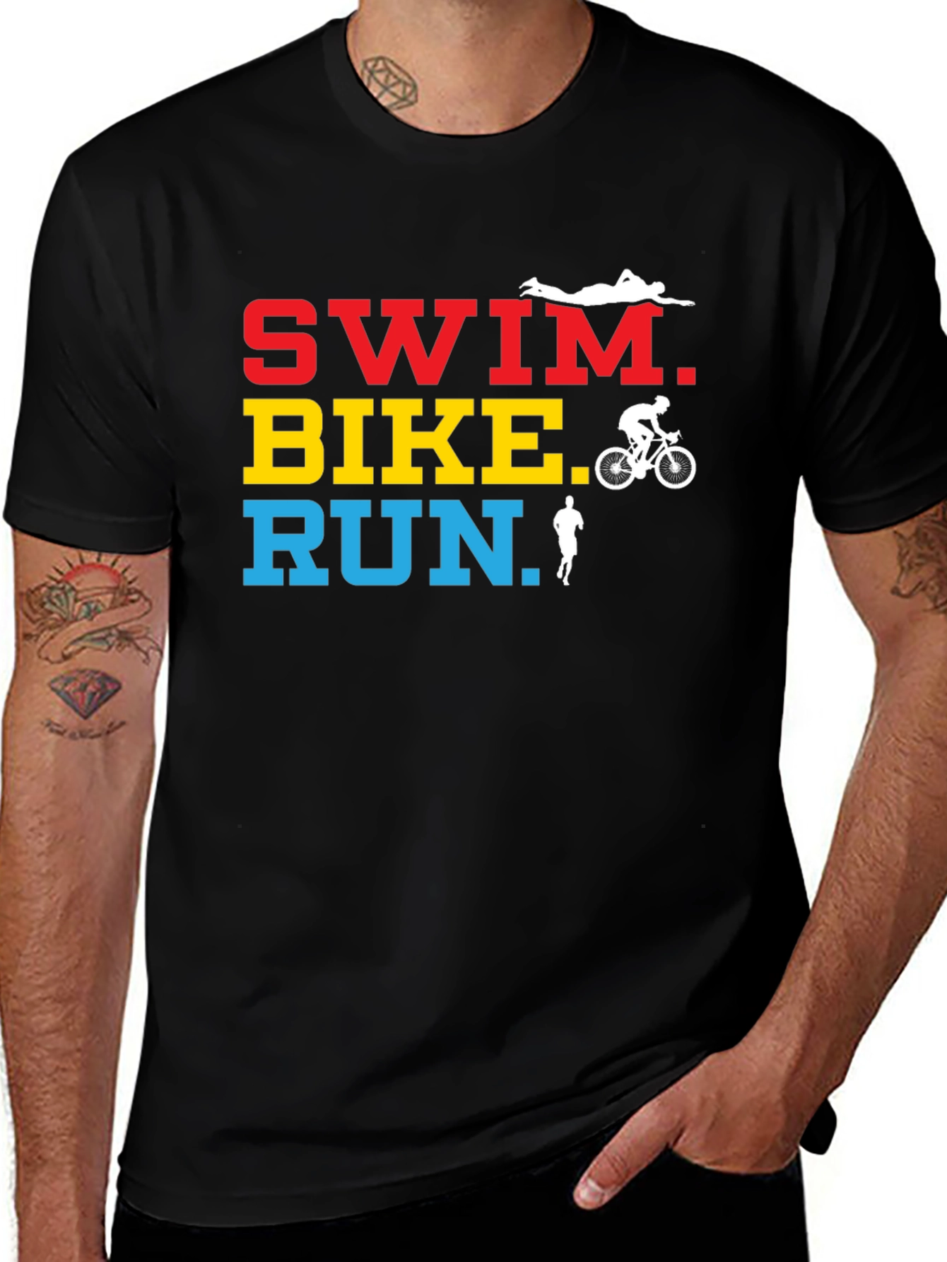 Variant 12 of Swim Bike Run Triathlon T-Shirt