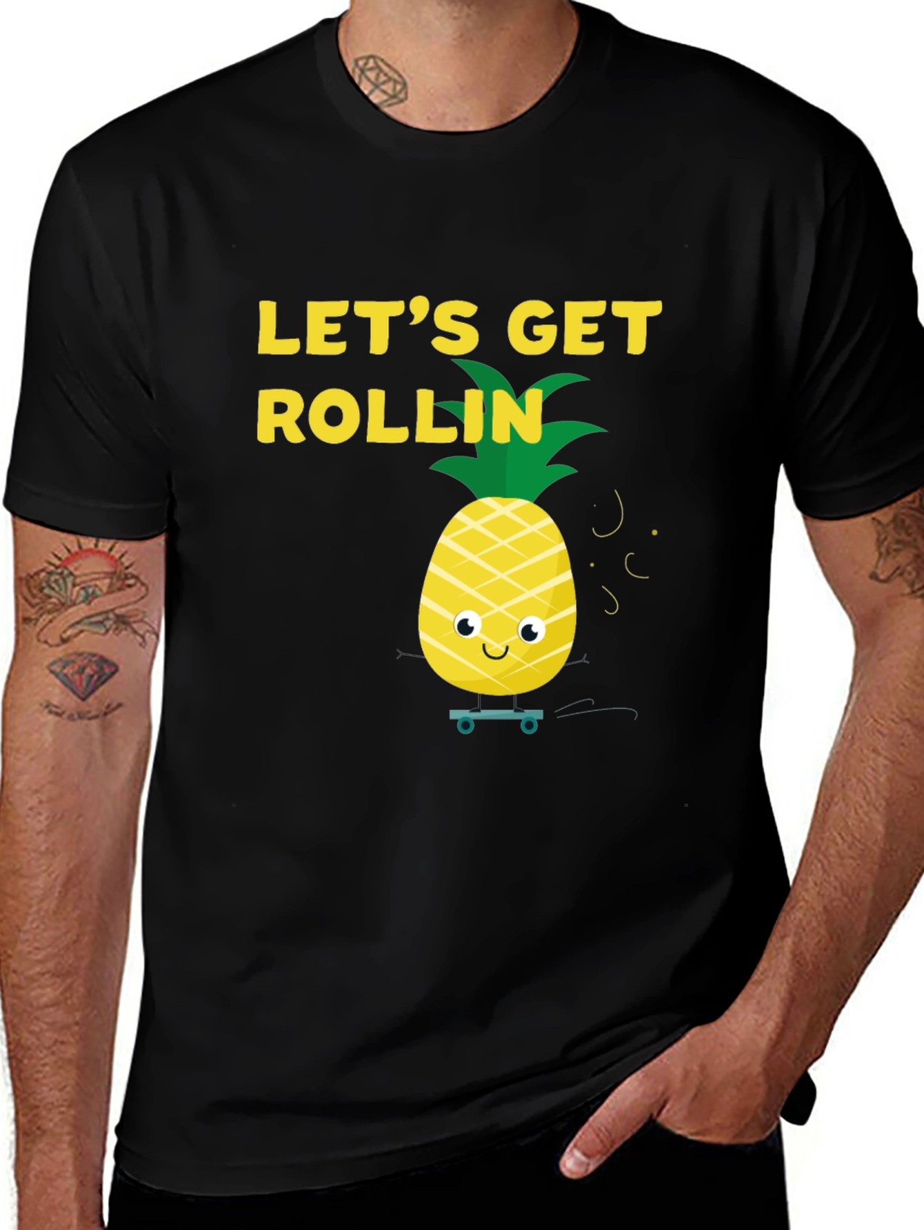 Variant 22 of Let's Get Rollin' Pineapple Graphic Tee