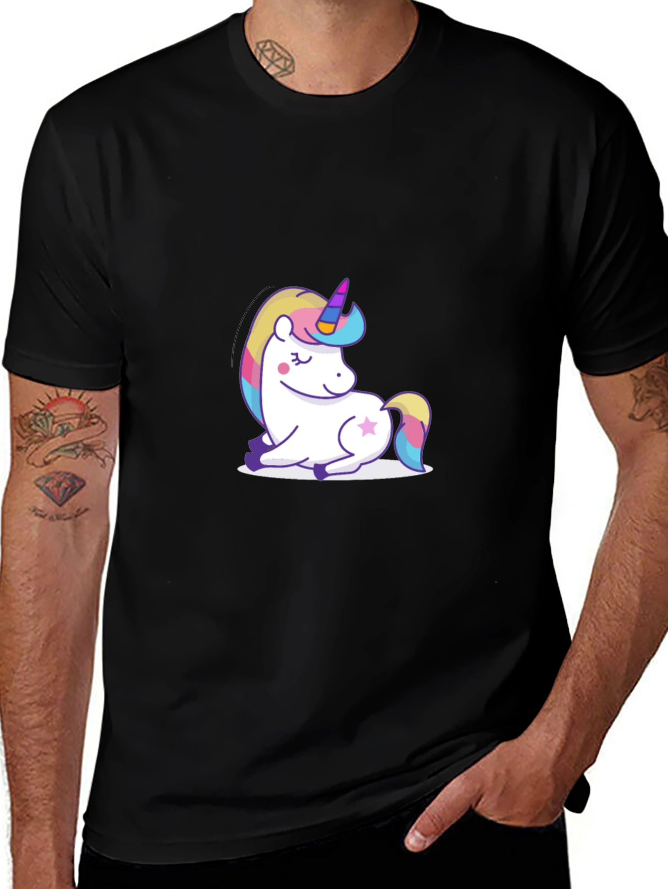 Variant 11 of Unicorn Graphic Black T-Shirt