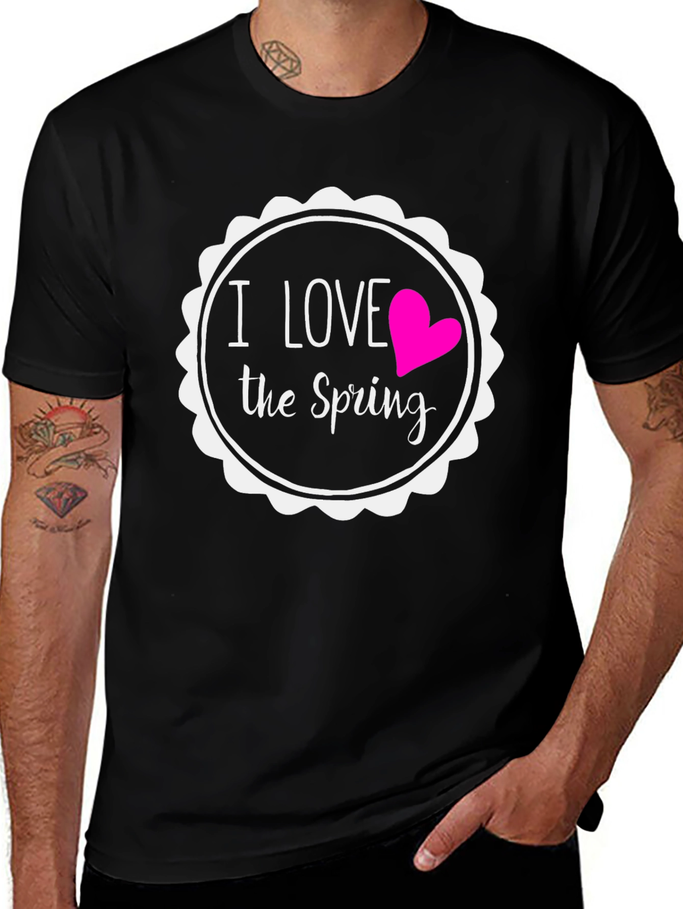Variant 4 of I Love the Spring Black T-Shirt