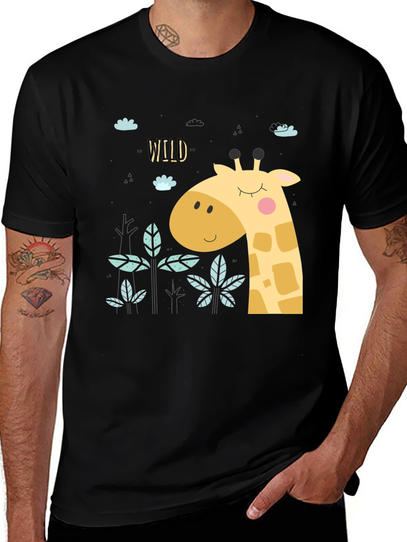 Variant 17 of Wild Giraffe Graphic Tee - Soft Cotton Blend