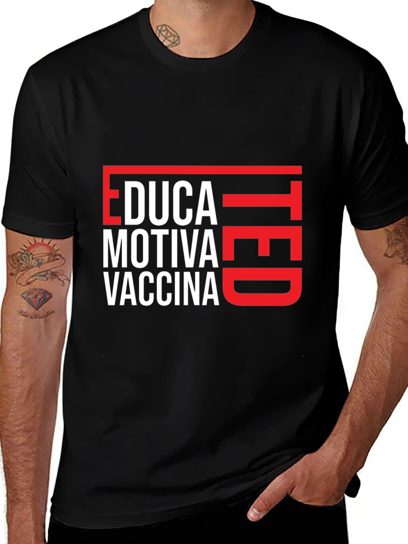 Variant 27 of Educated Motivated Vaccinated T-Shirt