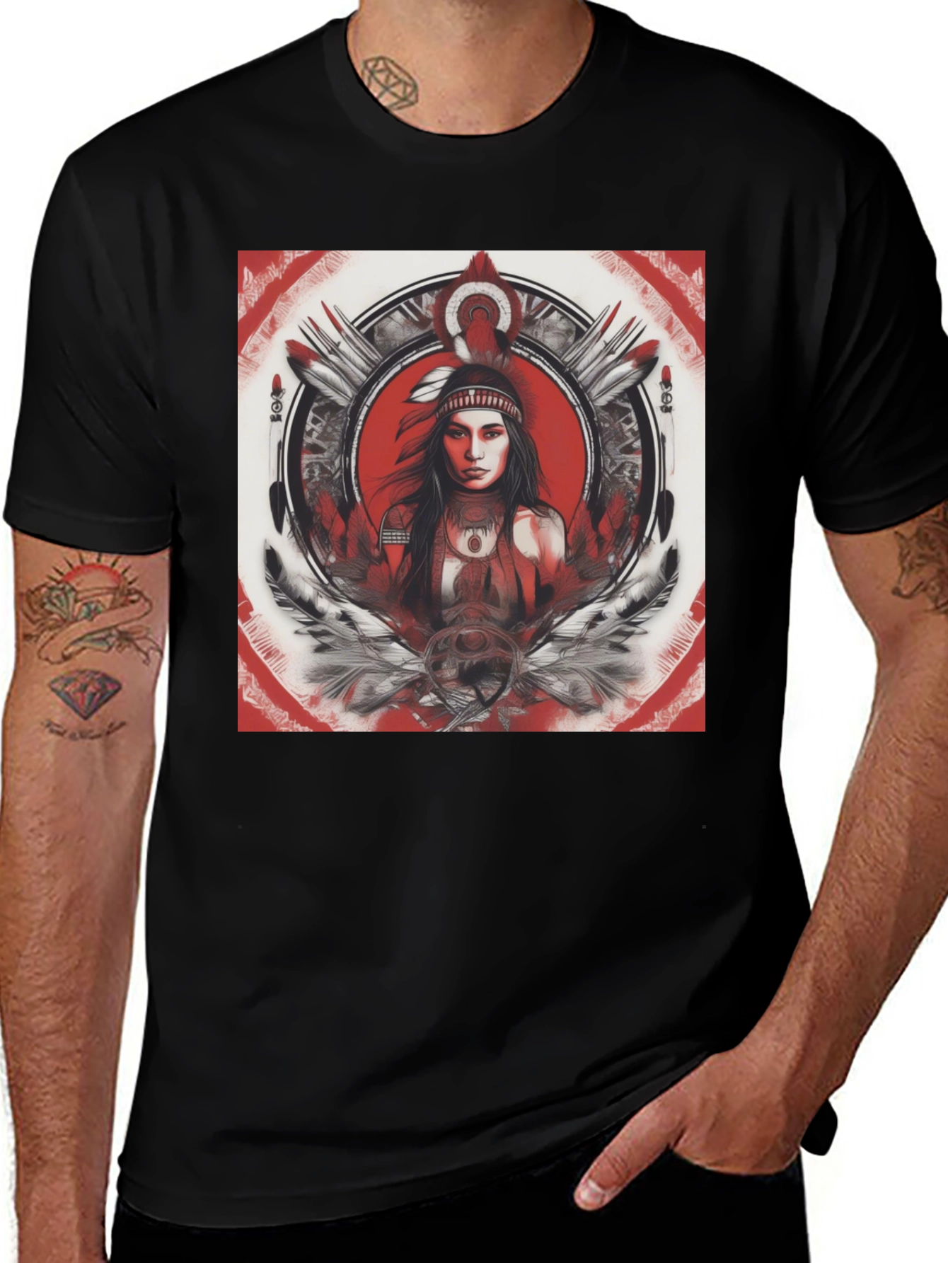Variant 29 of Native American Woman Graphic T-Shirt