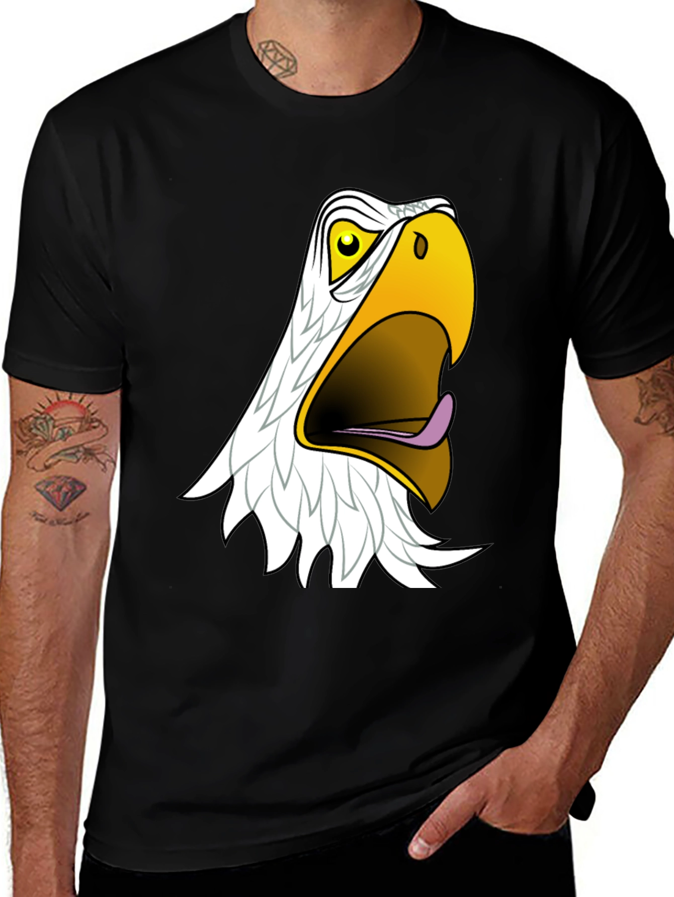 Black Men's Black Eagle Graphic T-Shirt main image