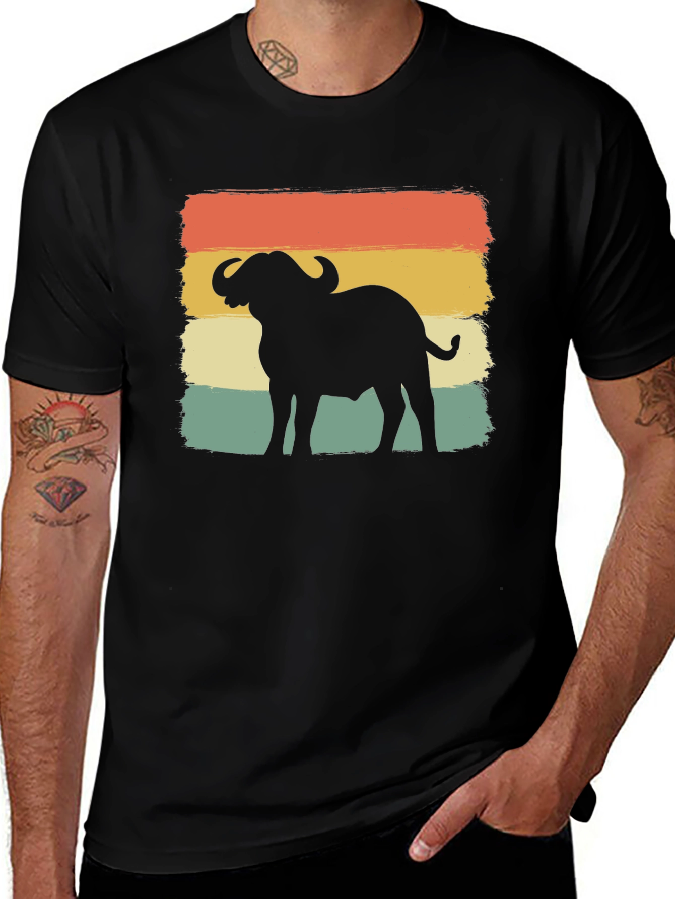 Variant 24 of Retro Buffalo Silhouette Graphic T-Shirt