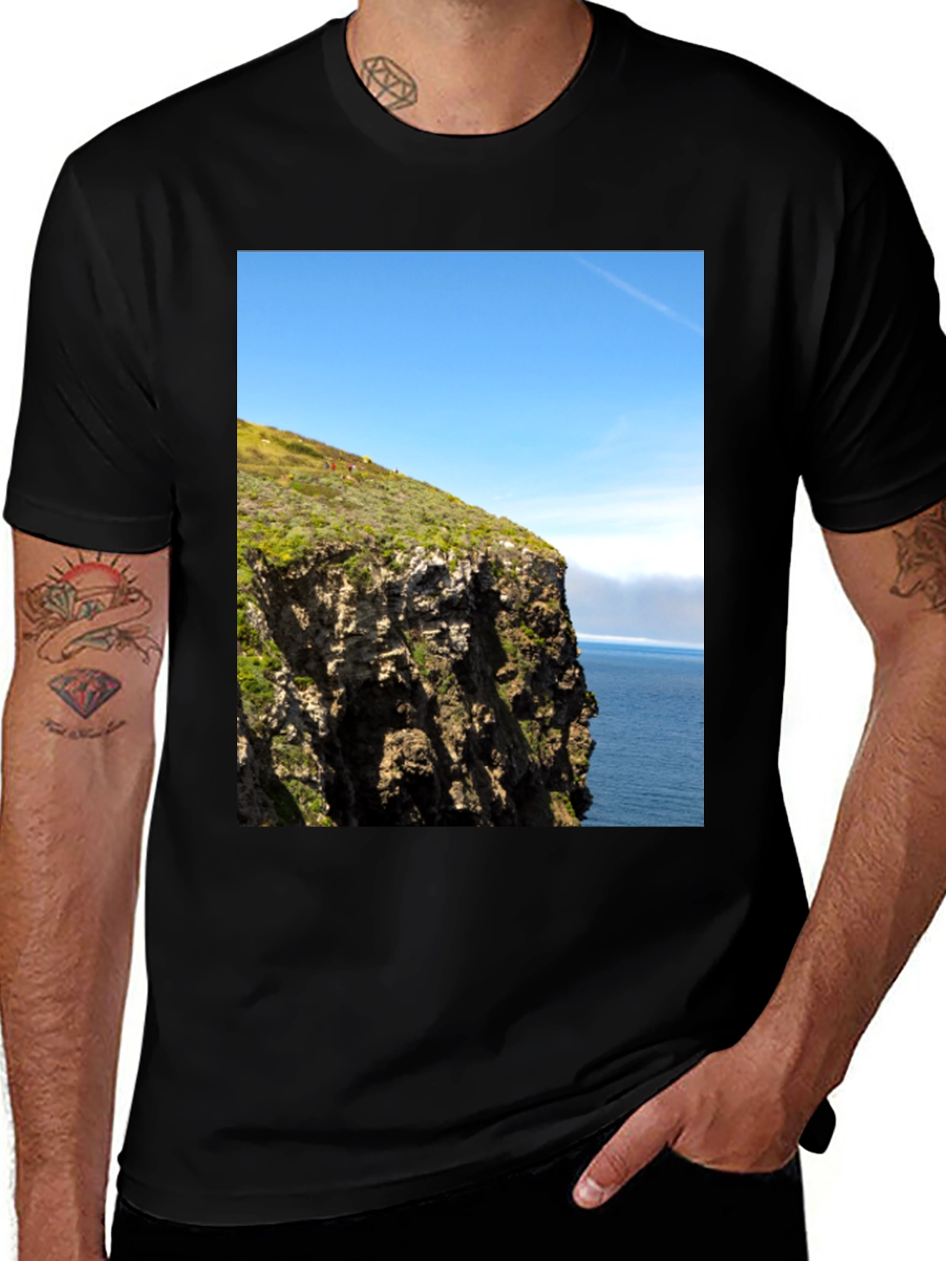 Cliffside View Graphic Tee - Nature Lover's Shirt