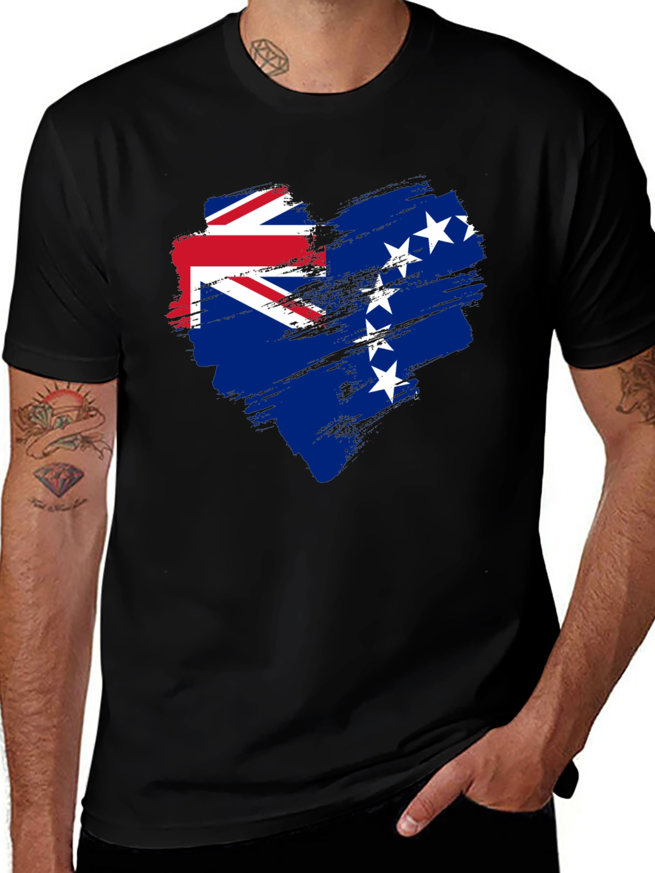 Cook Islands Flag Heart T-Shirt