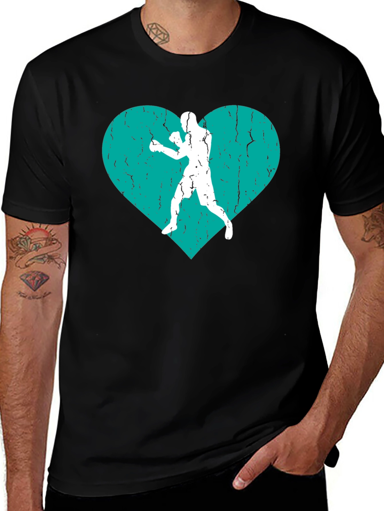 Variant 10 of Heart Boxer Graphic Tee - Stylish Boxing Fan T-Shirt