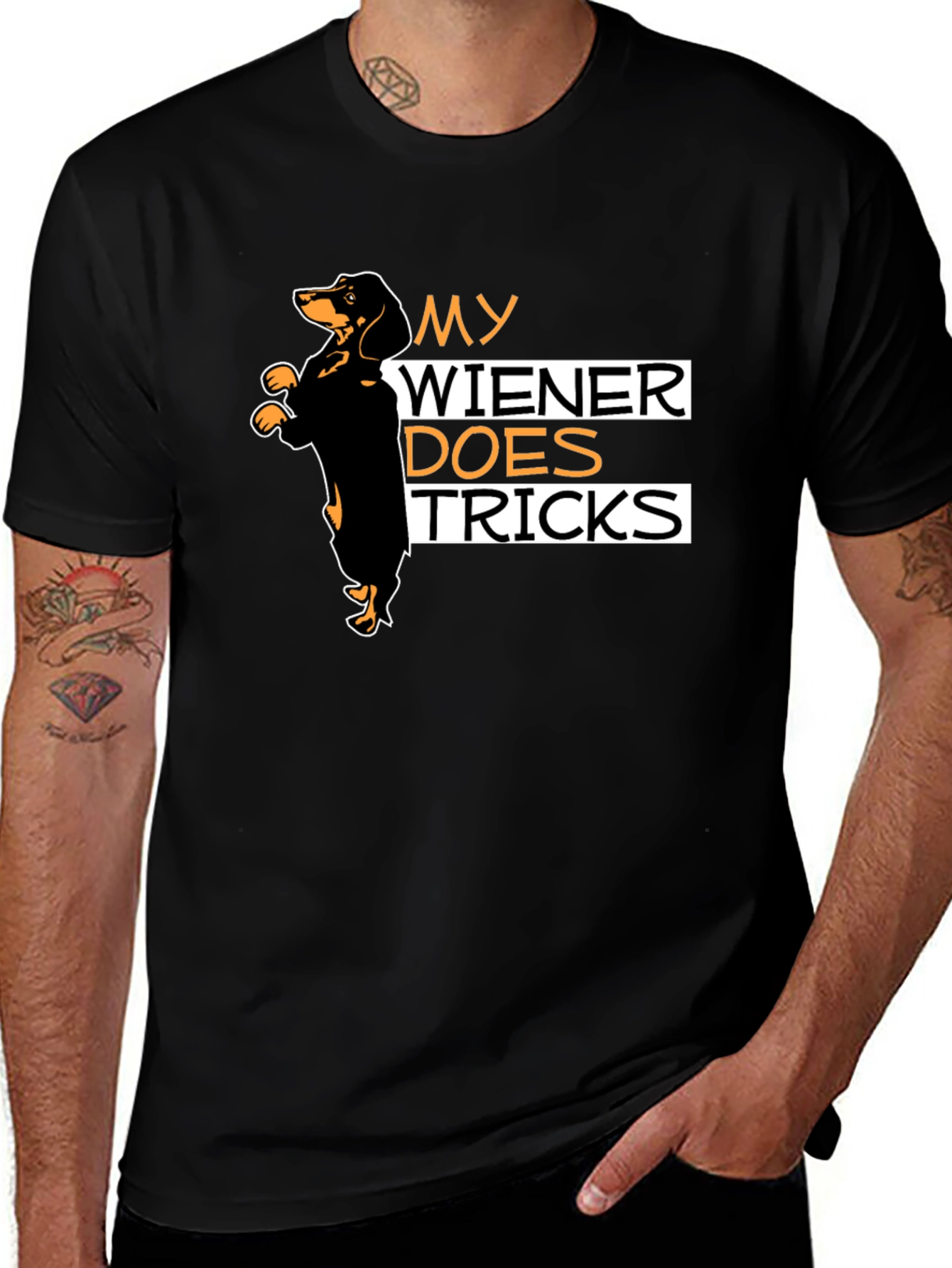 Variant 26 of My Wiener Does Tricks Funny Dachshund Dog T-Shirt