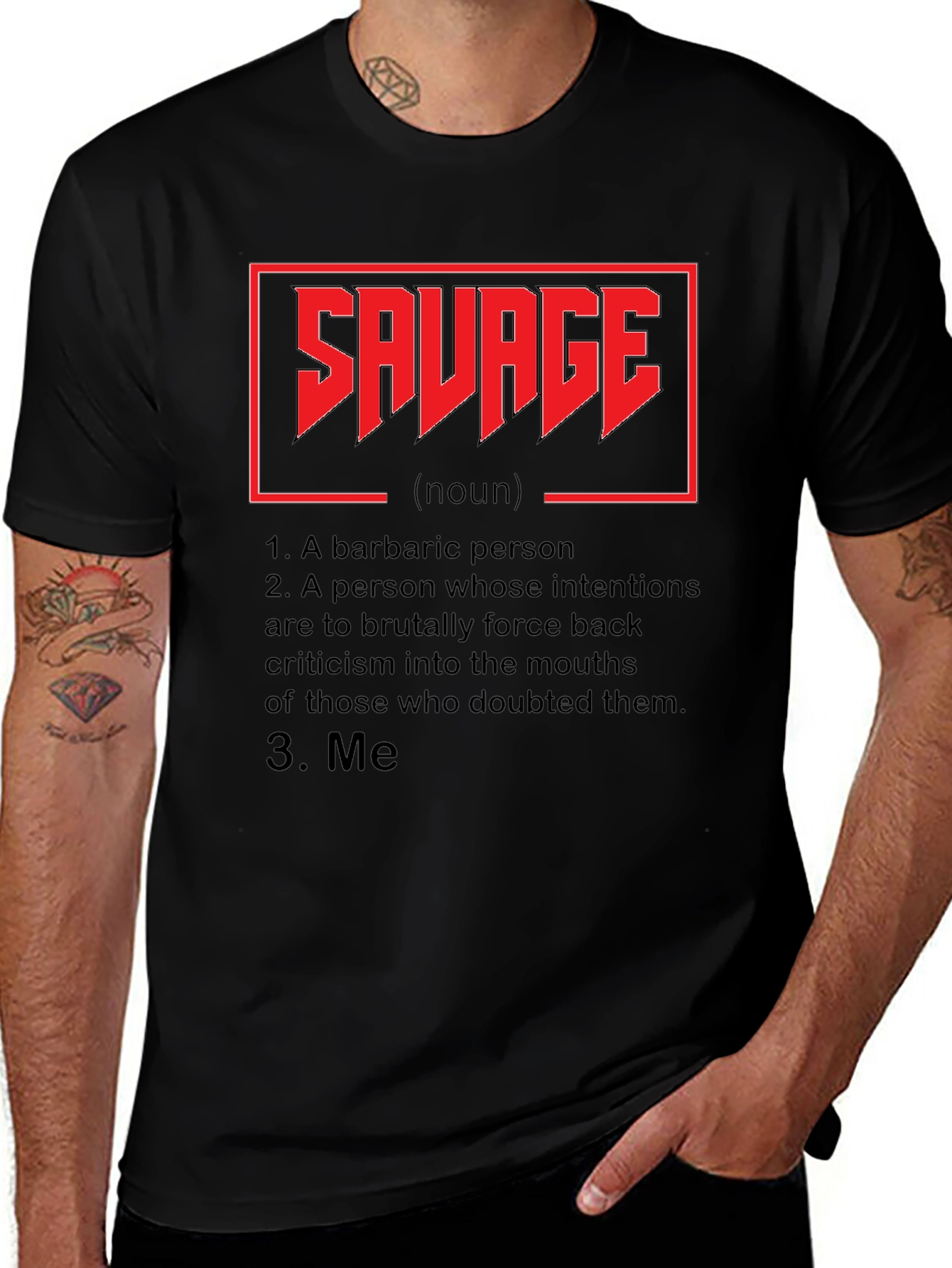 Black Savage Definition Graphic Tee - Black main image
