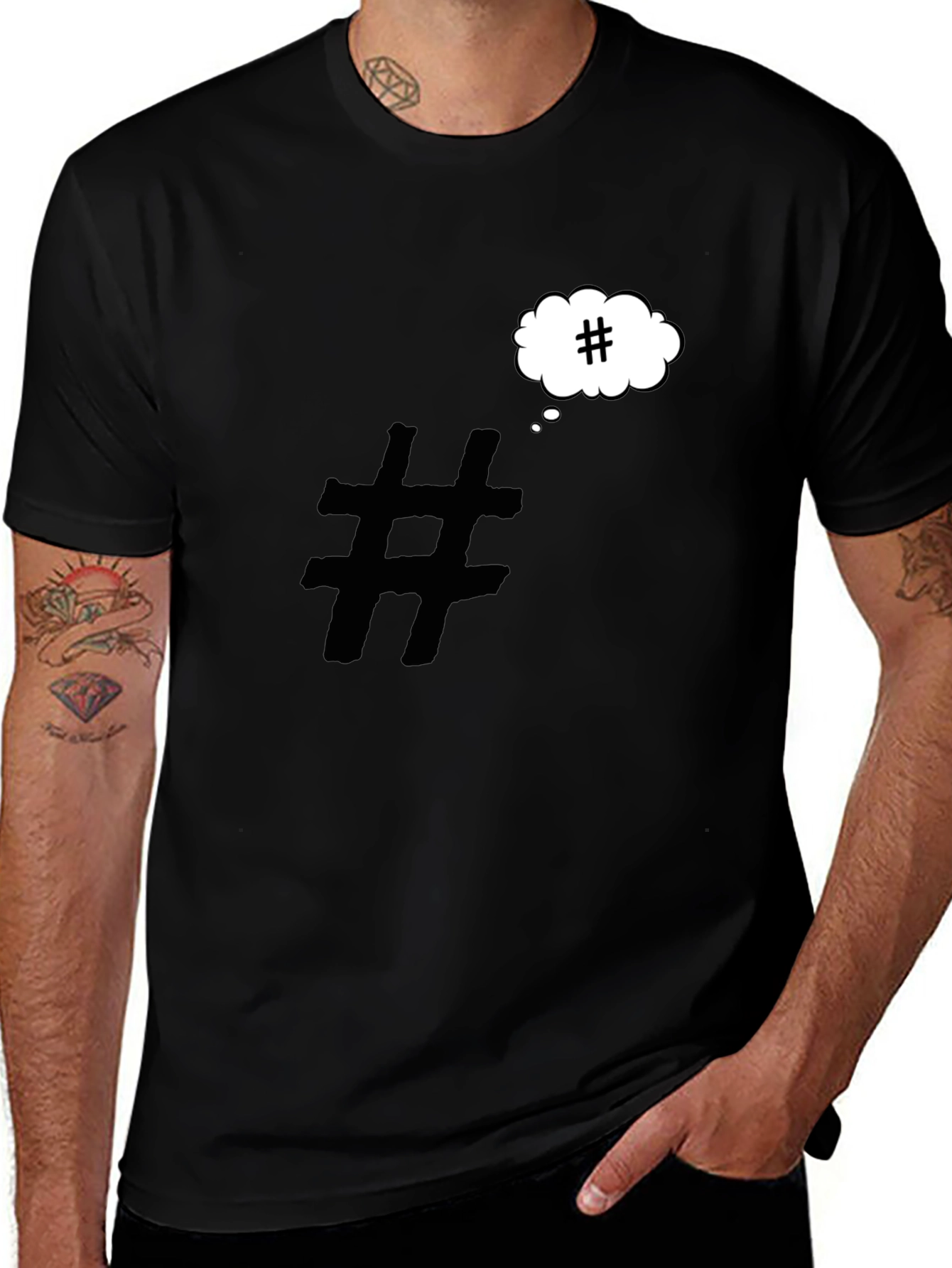 Variant 5 of Hashtag Mind T-Shirt - Black Cotton Graphic Tee