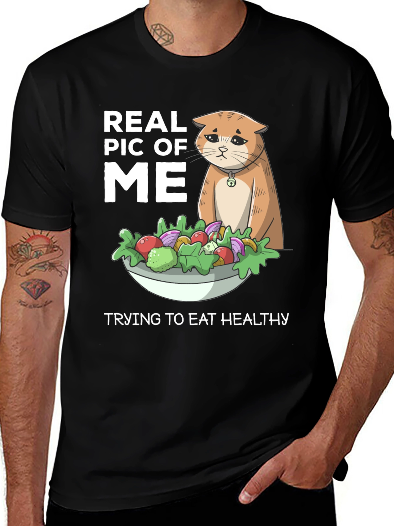 Variant 9 of Funny Cat Salad Diet T-Shirt