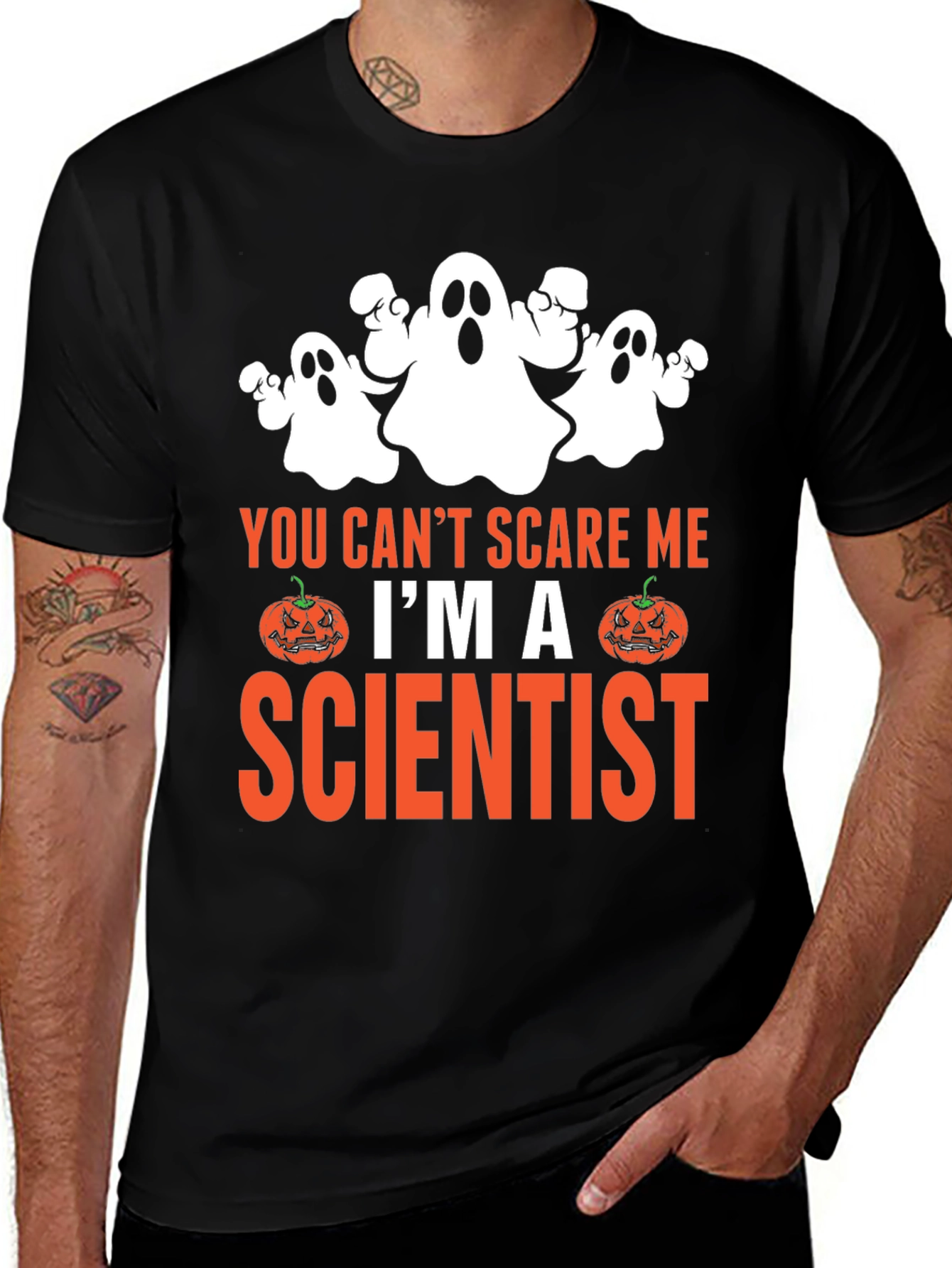 Variant 28 of Funny Halloween Scientist Ghost T-Shirt