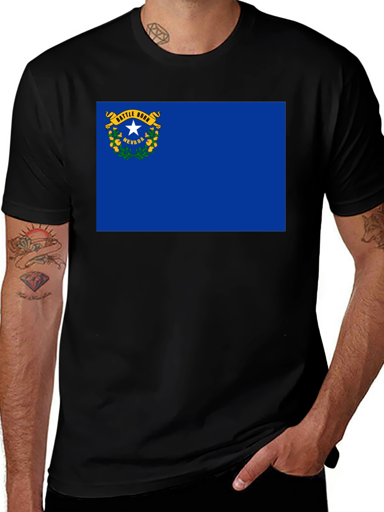 Variant 22 of Nevada State Flag Graphic Tee - Battle Born Pride