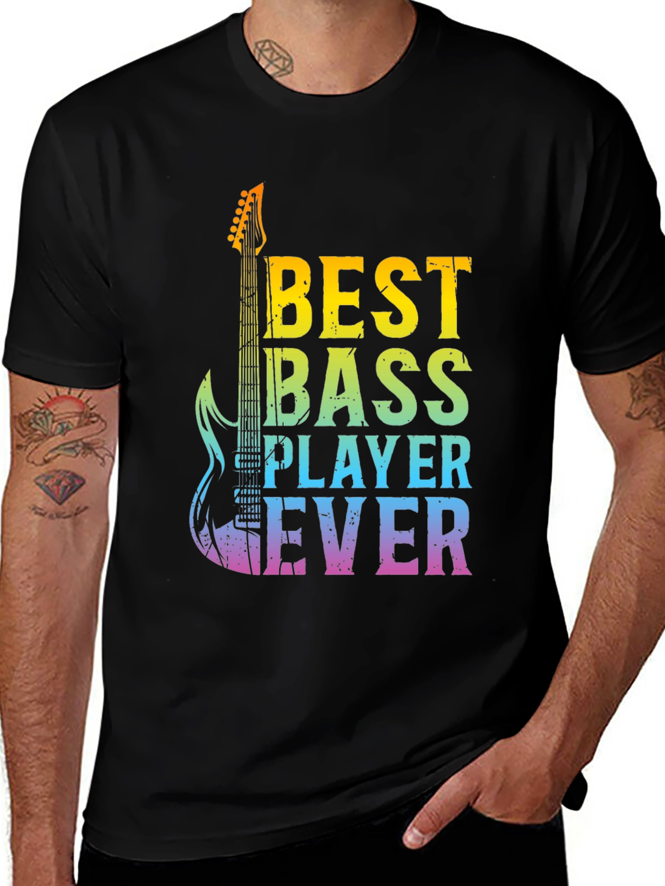 Black Best Bass Player Ever Graphic T-Shirt main image