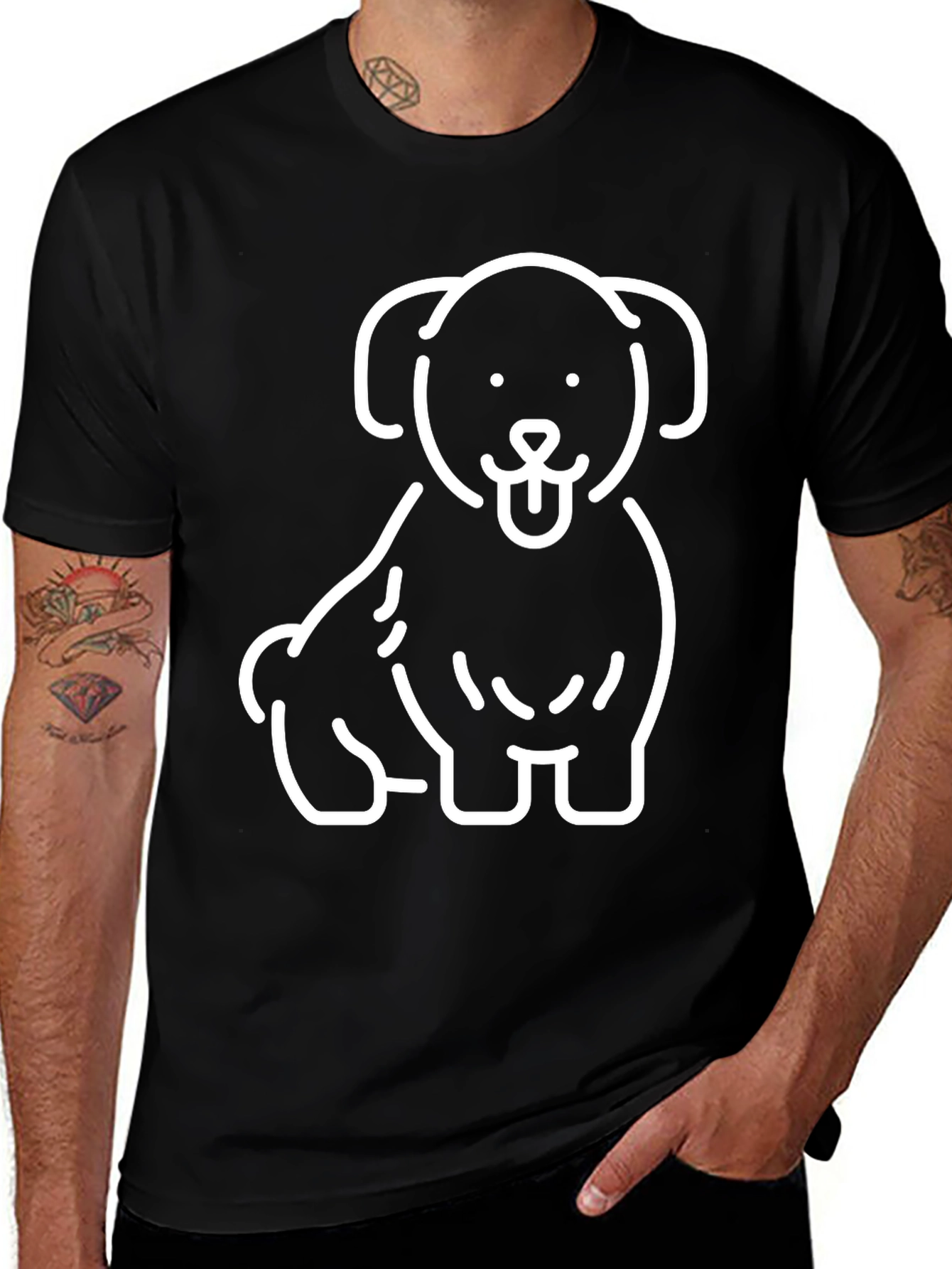 Variant 23 of Dog Graphic T-Shirt -  Unisex Black Tee