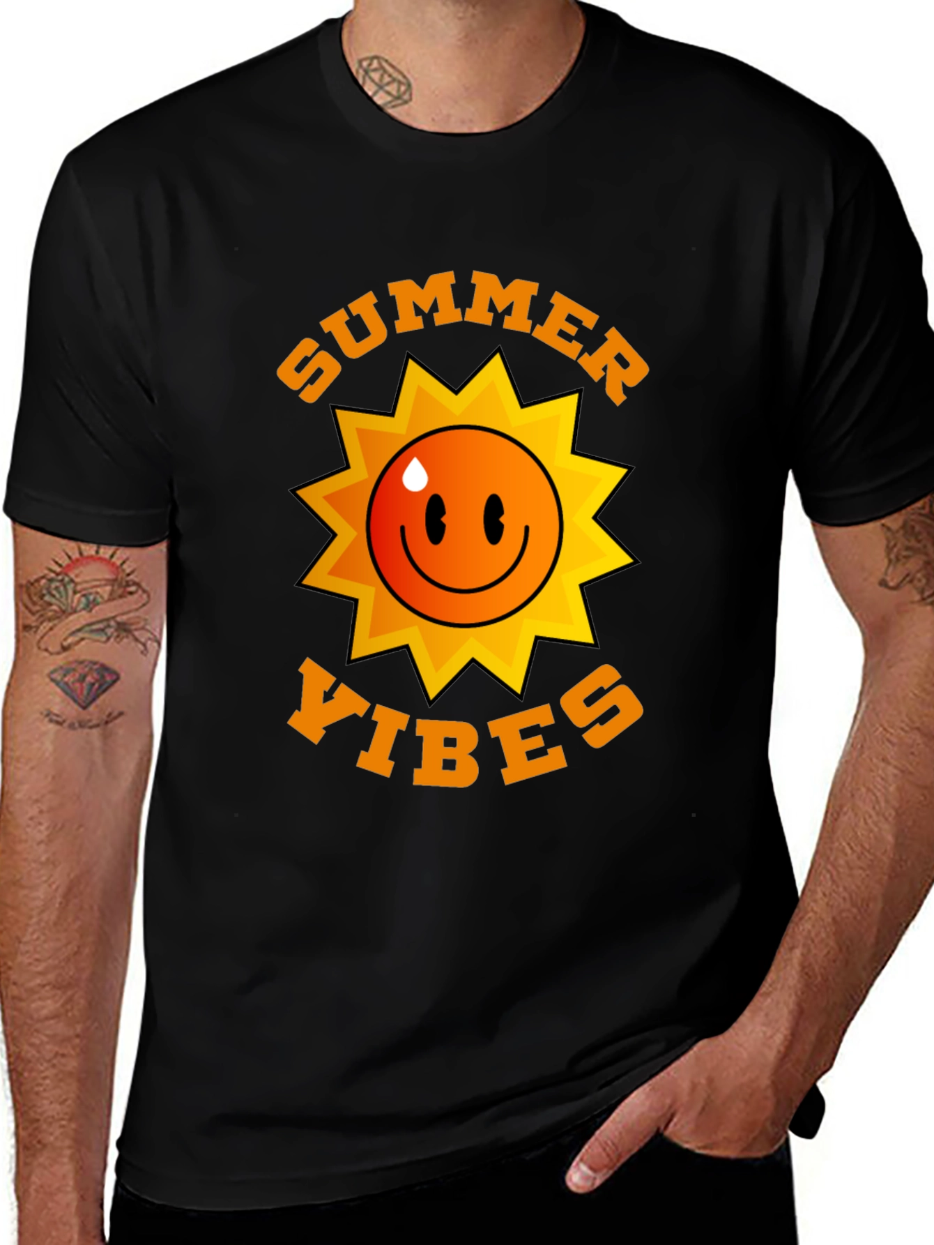 Variant 16 of Summer Vibes Graphic T-Shirt - Trendy Sun Design