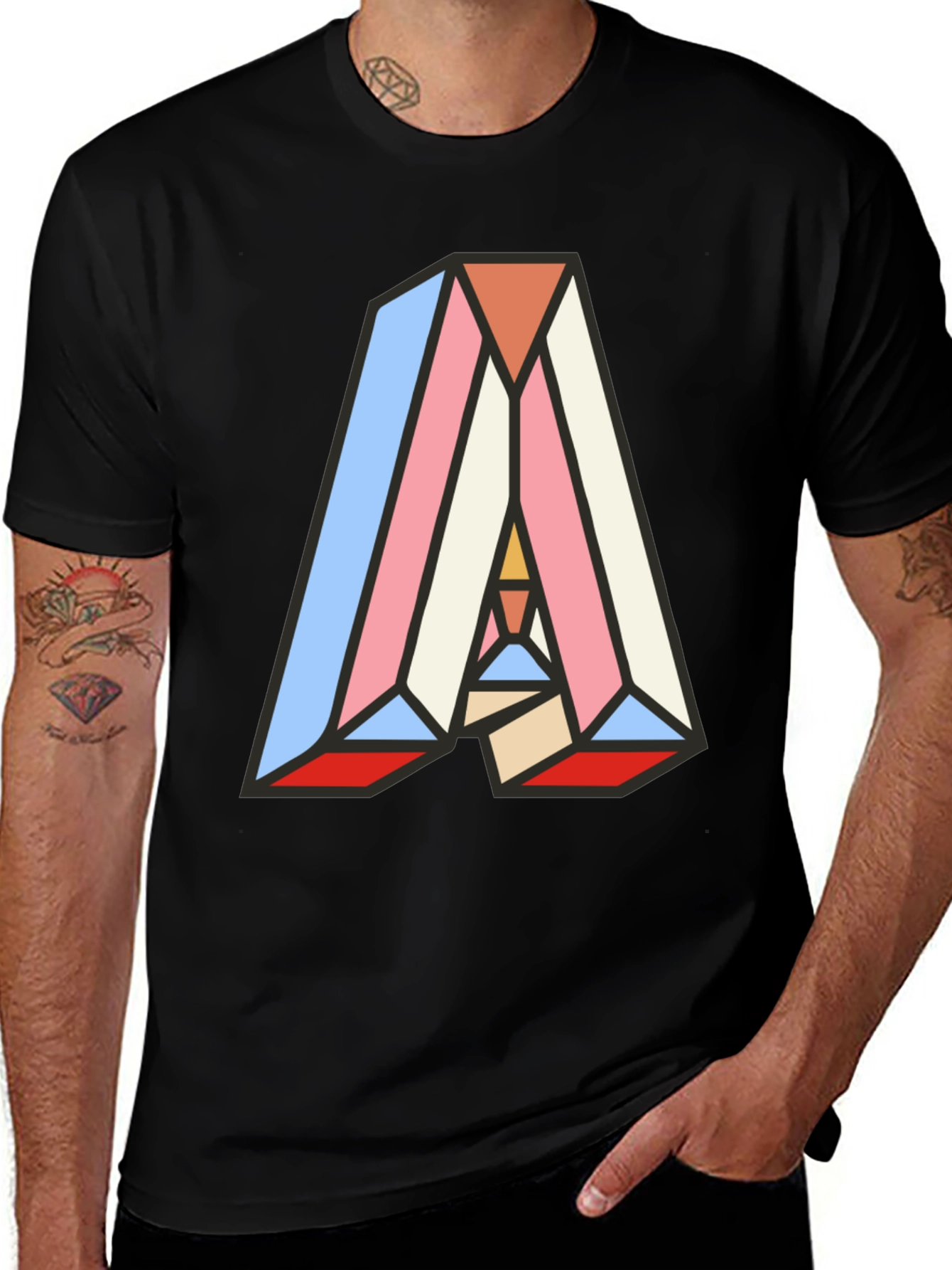 Variant 13 of Abstract Geometric Letter A Graphic T-Shirt
