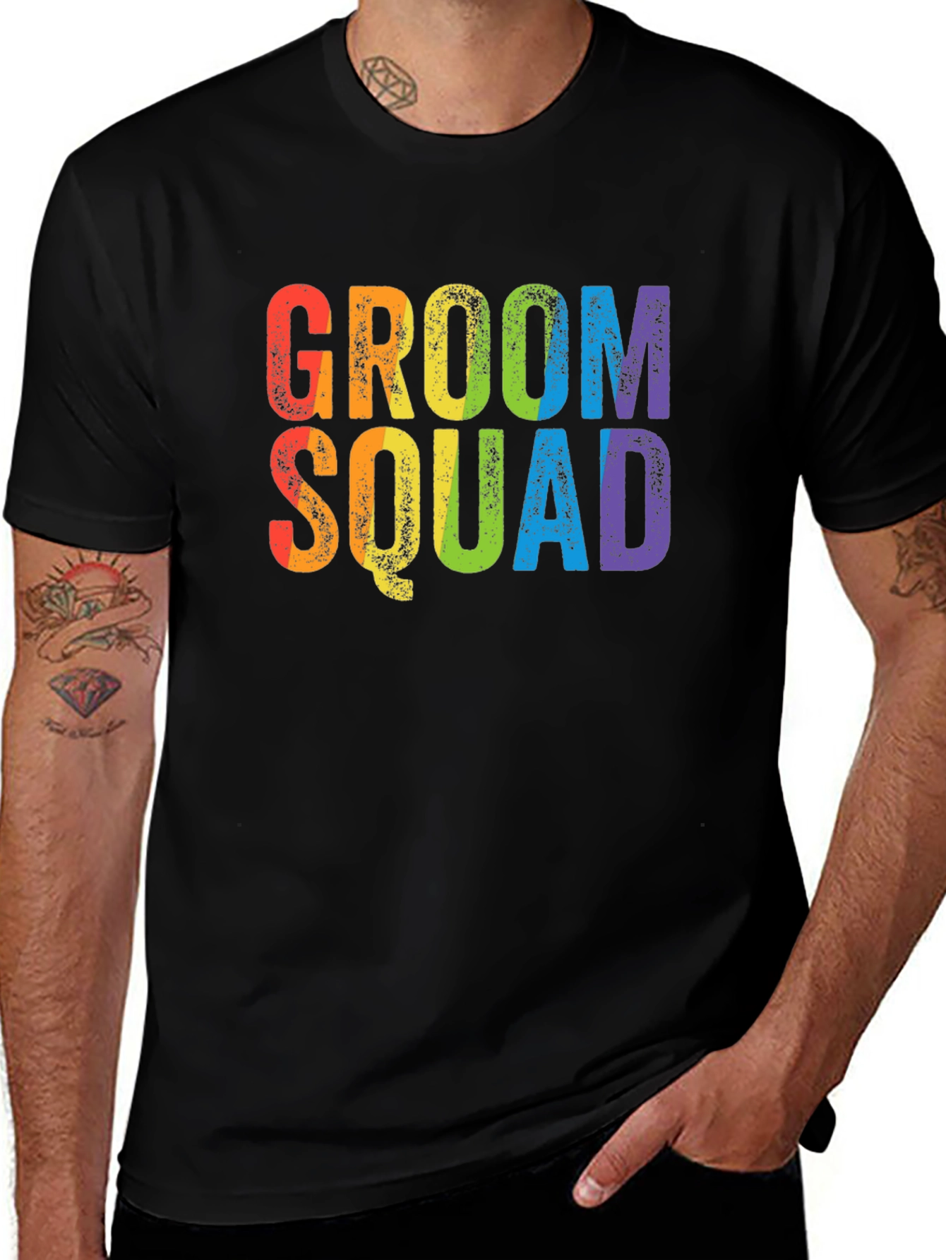 Groom Squad Rainbow T-Shirt