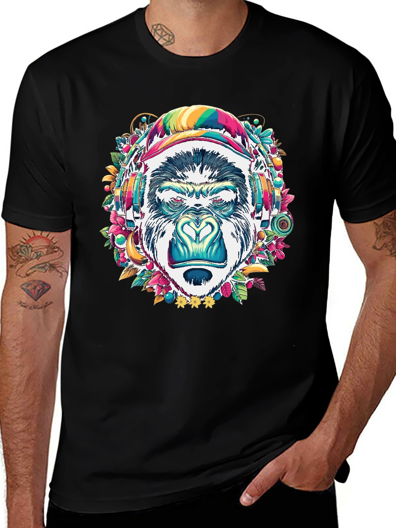Variant 26 of Gorilla Headphone Graphic Tee
