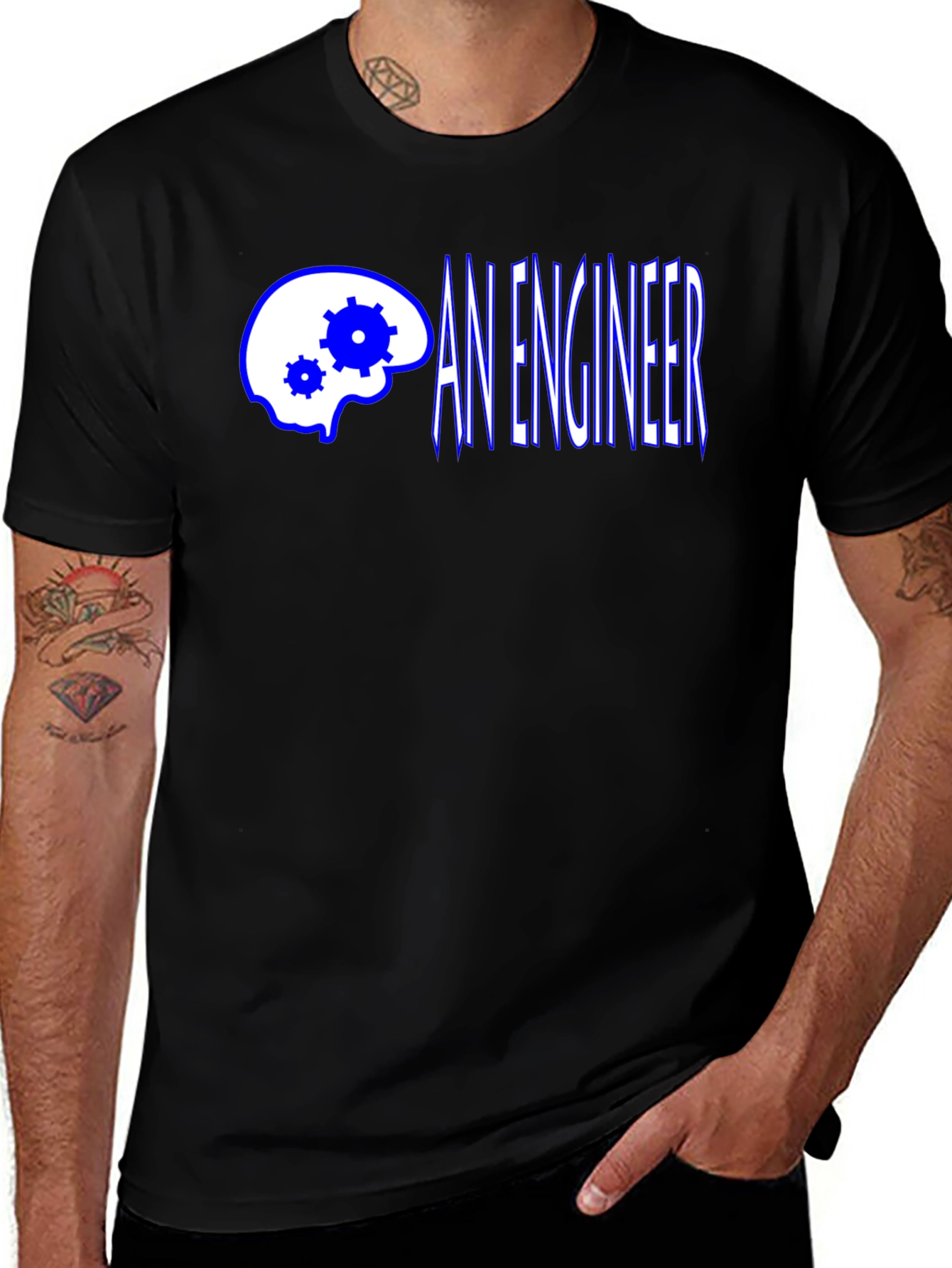 Variant 17 of An Engineer T-Shirt - Brain Gear Design