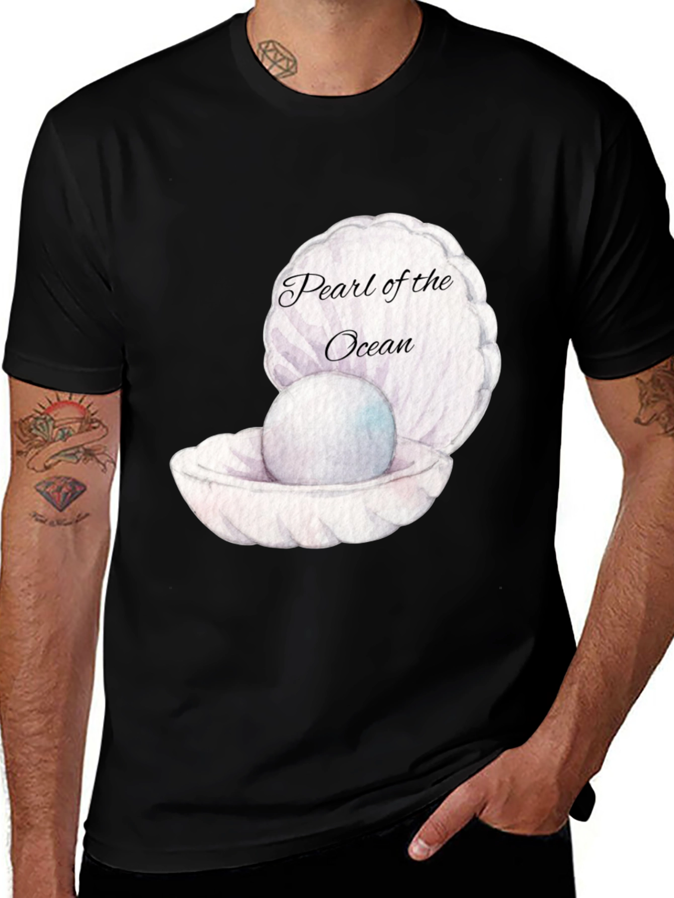 Variant 22 of Pearl of the Ocean Black Graphic Tee