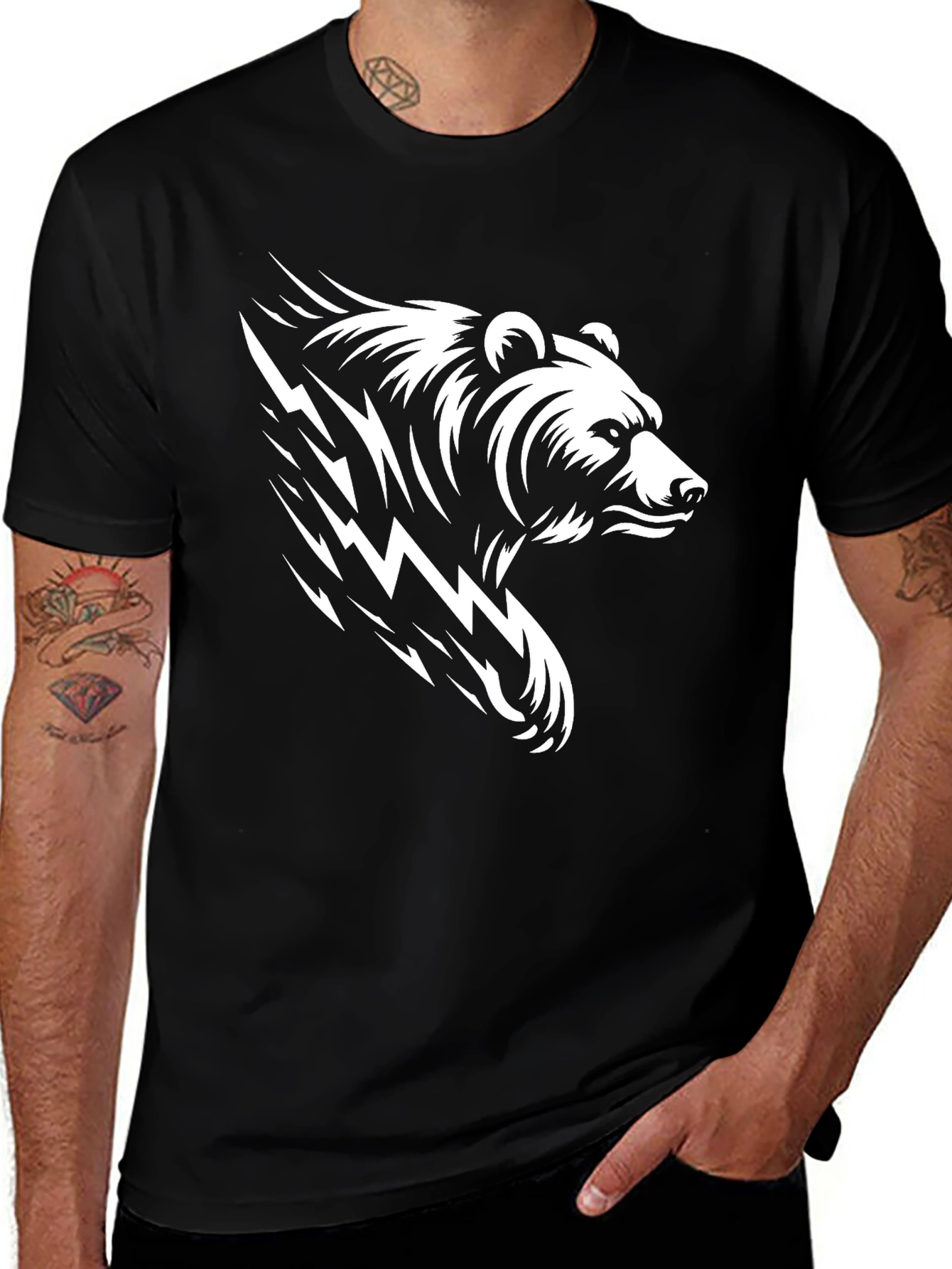 Variant 24 of Men's Black Bear Graphic T-Shirt