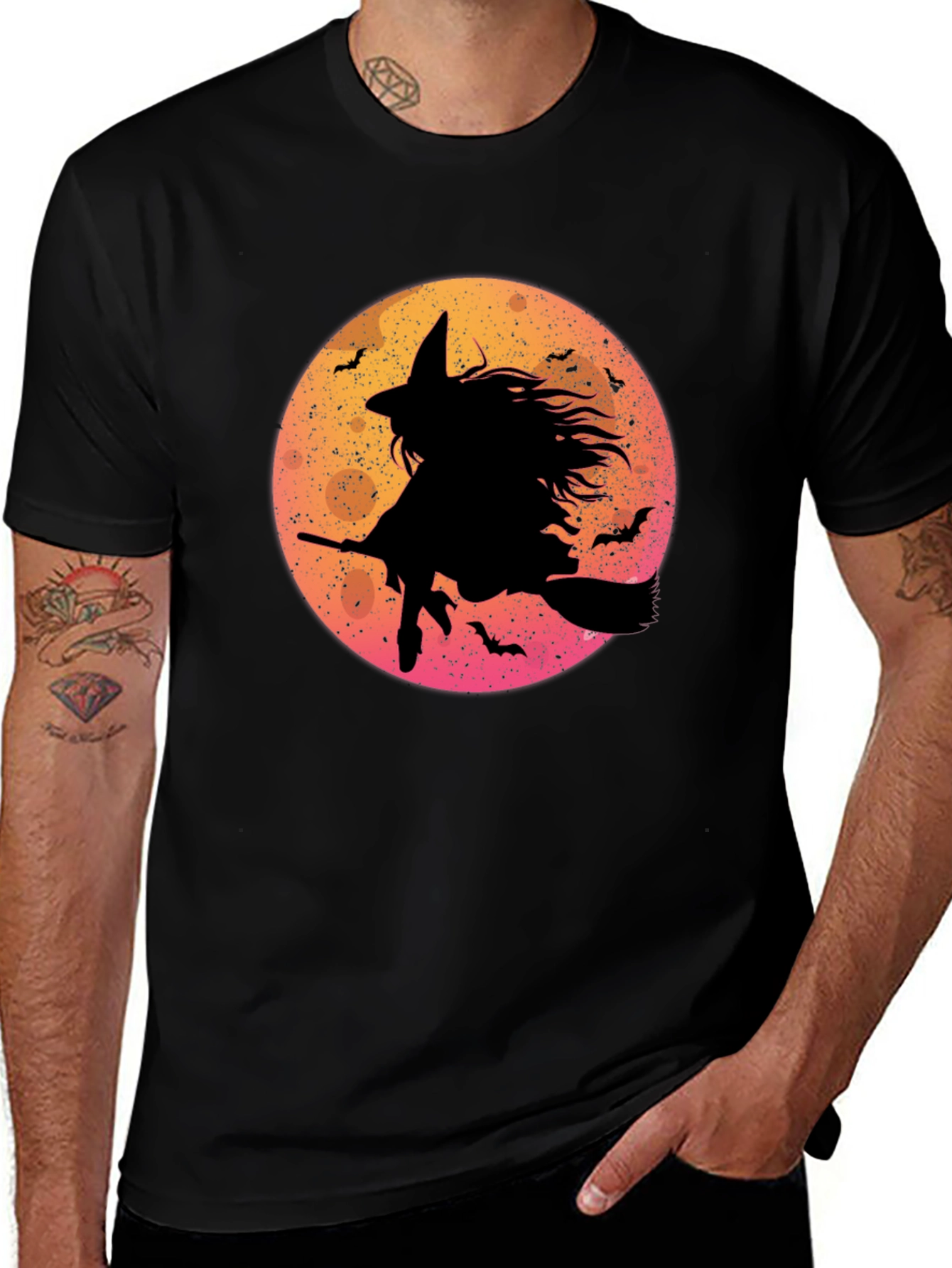 Variant 14 of Witch on Broomstick Halloween T-Shirt