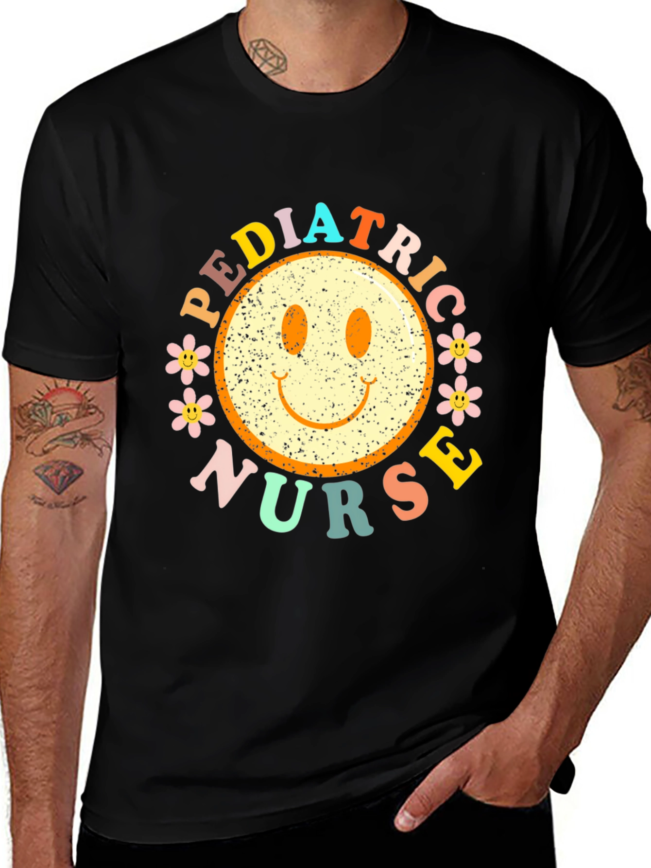 Pediatric Nurse Smiley Face Graphic Tee
