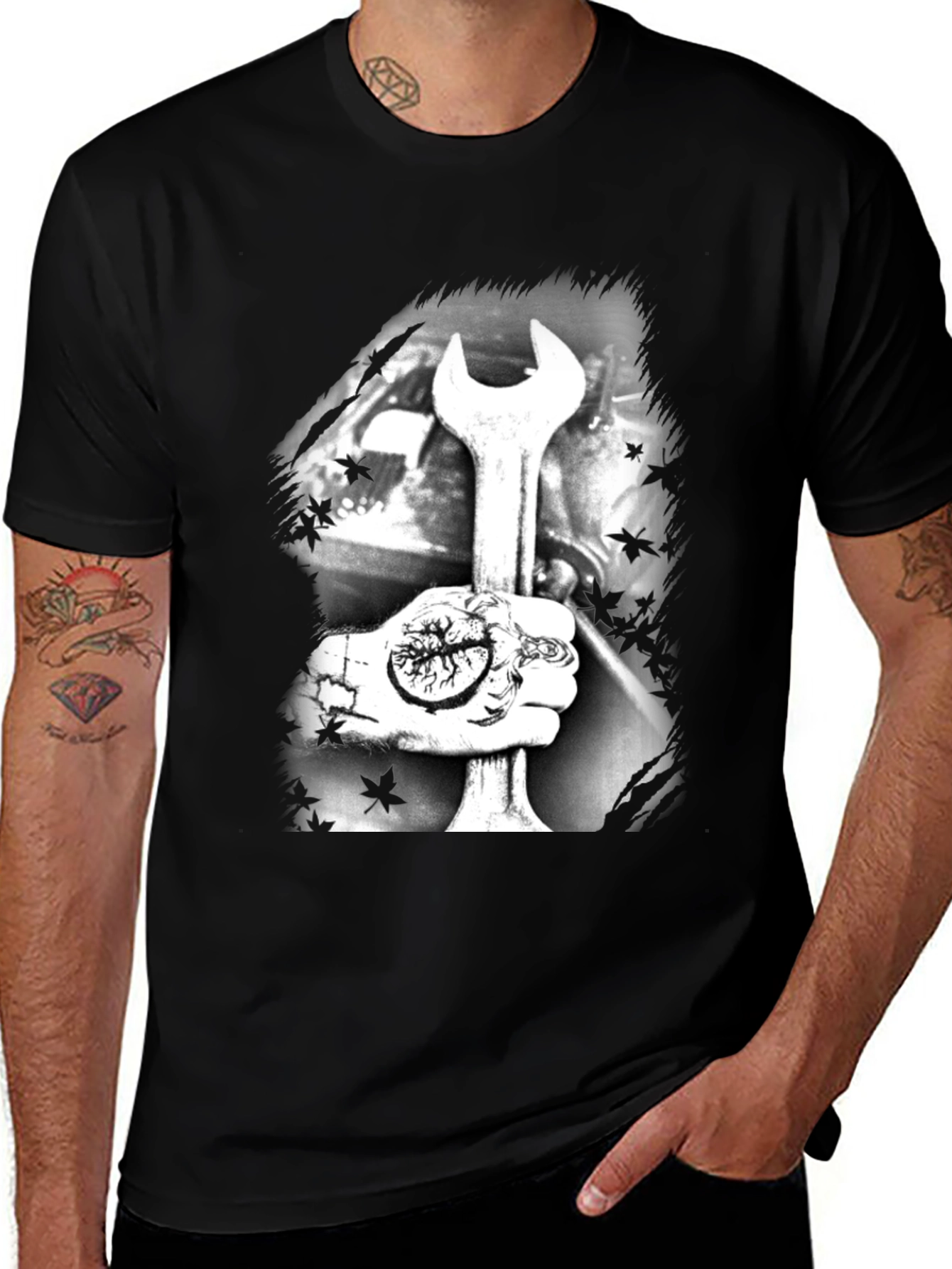 Variant 18 of Mechanic's Tattoo Black T-Shirt